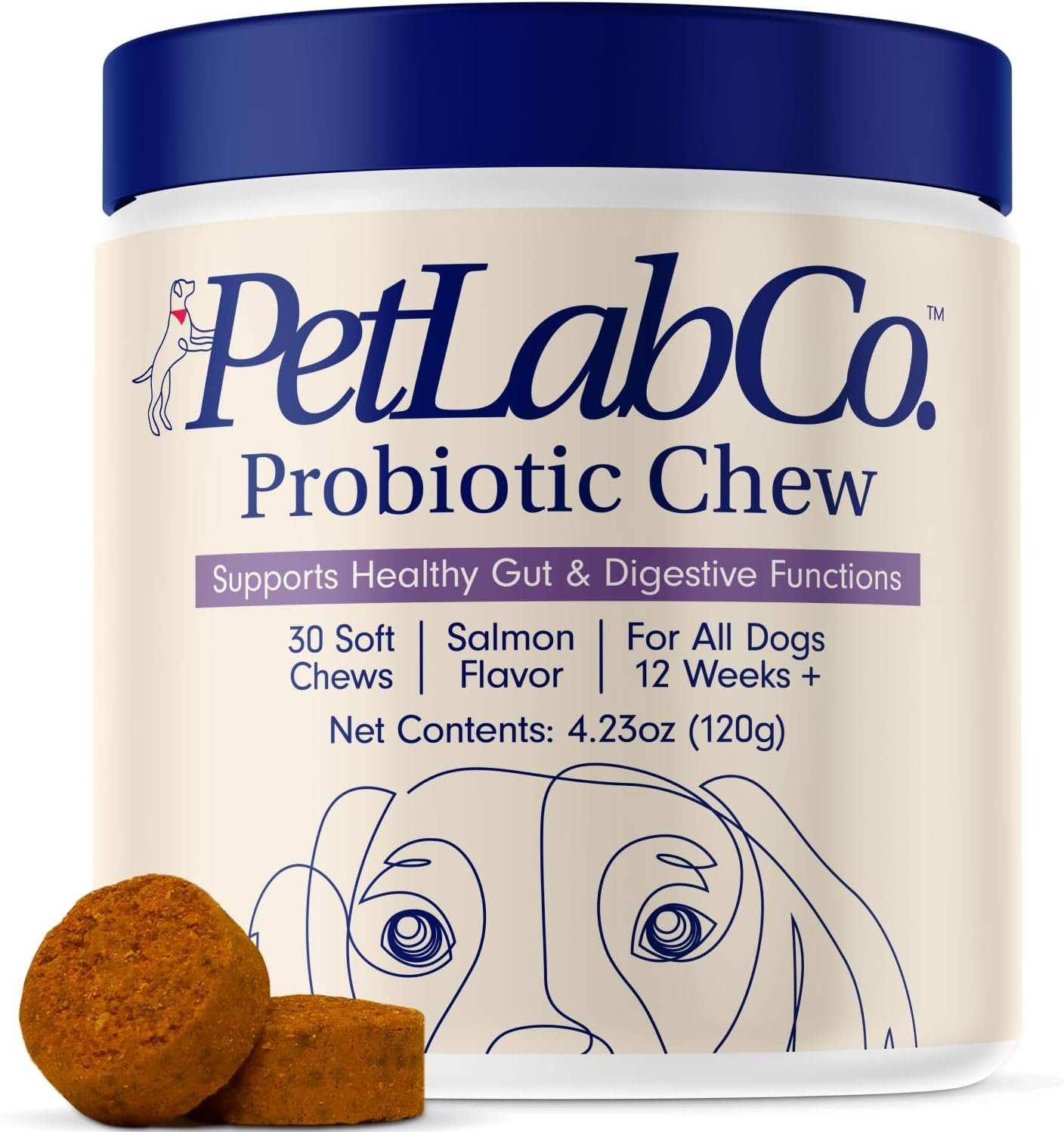 PetLab Co. Probiotics for Dogs, Support Gut Health, Occasional Diarrhea, Digestive Health & Seasonal Allergies – Salmon Flavor – Packaging May Vary – 30 Soft Chews