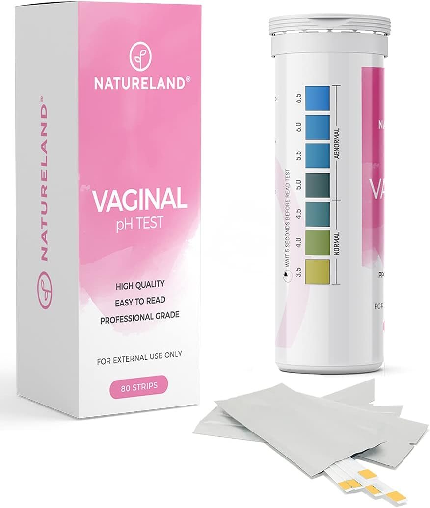 Natureland Vaginal Health pH Test Strips, Feminine pH Test, Value Pack | Monitor Vaginal Intimate Health & Prevent Infection | Accurate Acidity & Alkalinity Balance (80 Strips)