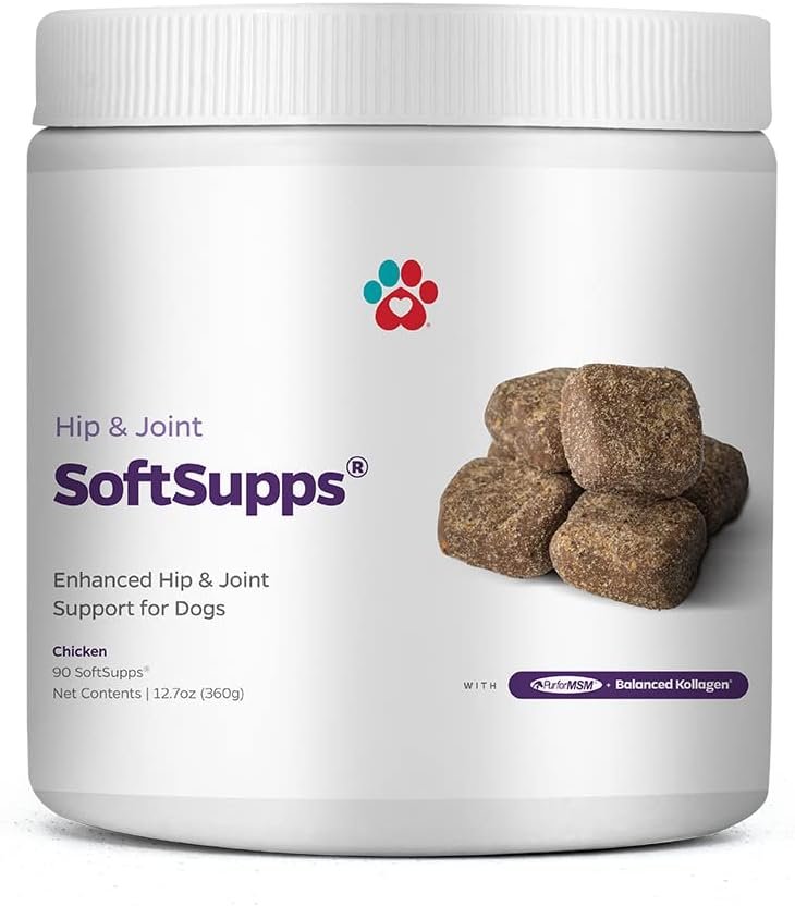 Pet Parents Hip & Joint SoftSupps® – Joint Support Supplement for Dogs with Green Lipped Mussel, Eggshell Membrane, & Glucosamine for Dogs for Dog Joint Pain Relief – 90ct Hip and Joint Chews for Dogs