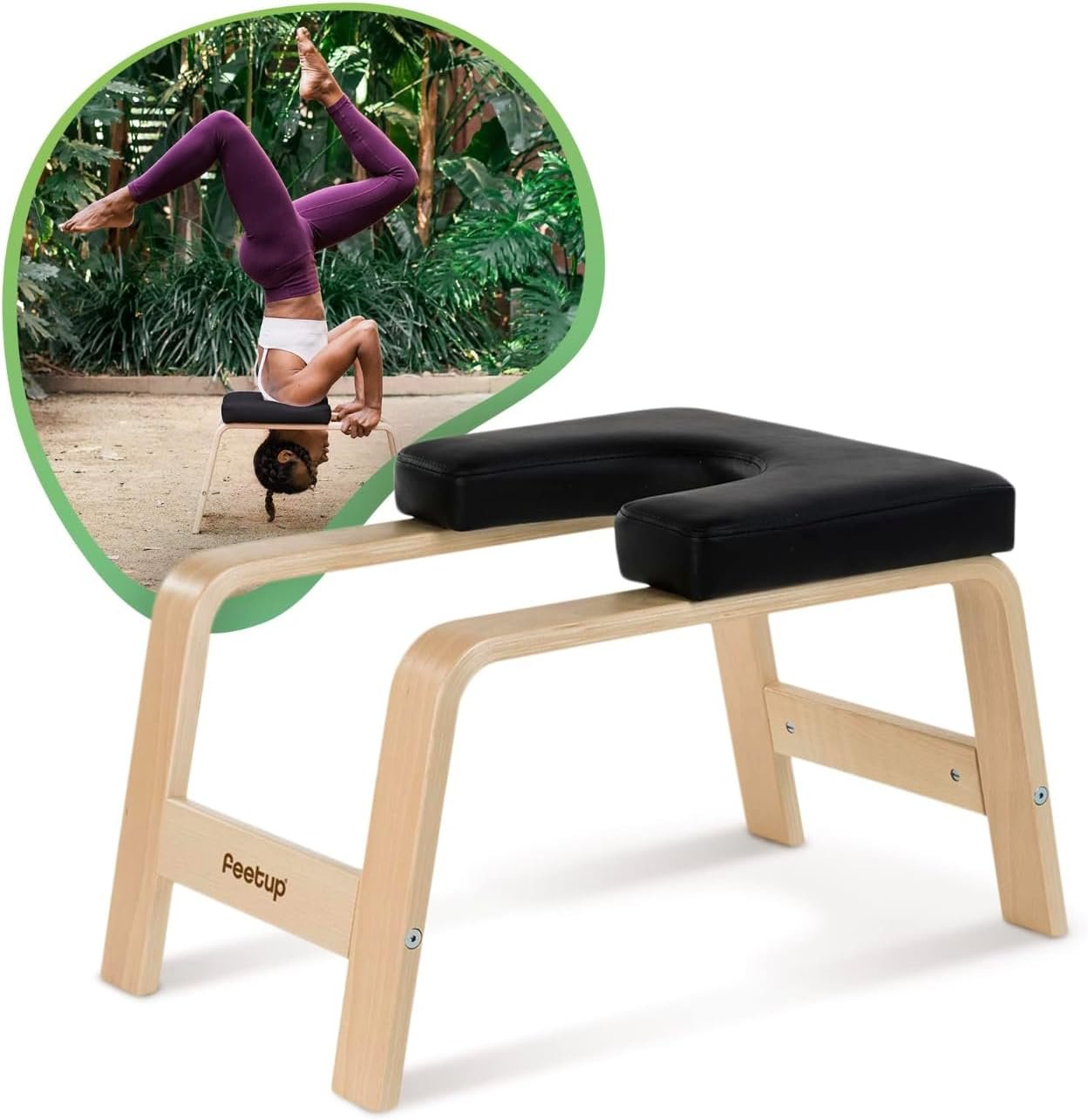 FeetUp – The Original Yoga Headstand Bench, Vegan Handstand Trainer Bench and Stand, Strength Training Inversion Equipment for Relaxation and Strength, Includes App & Starter Kit, #1 Worldwide