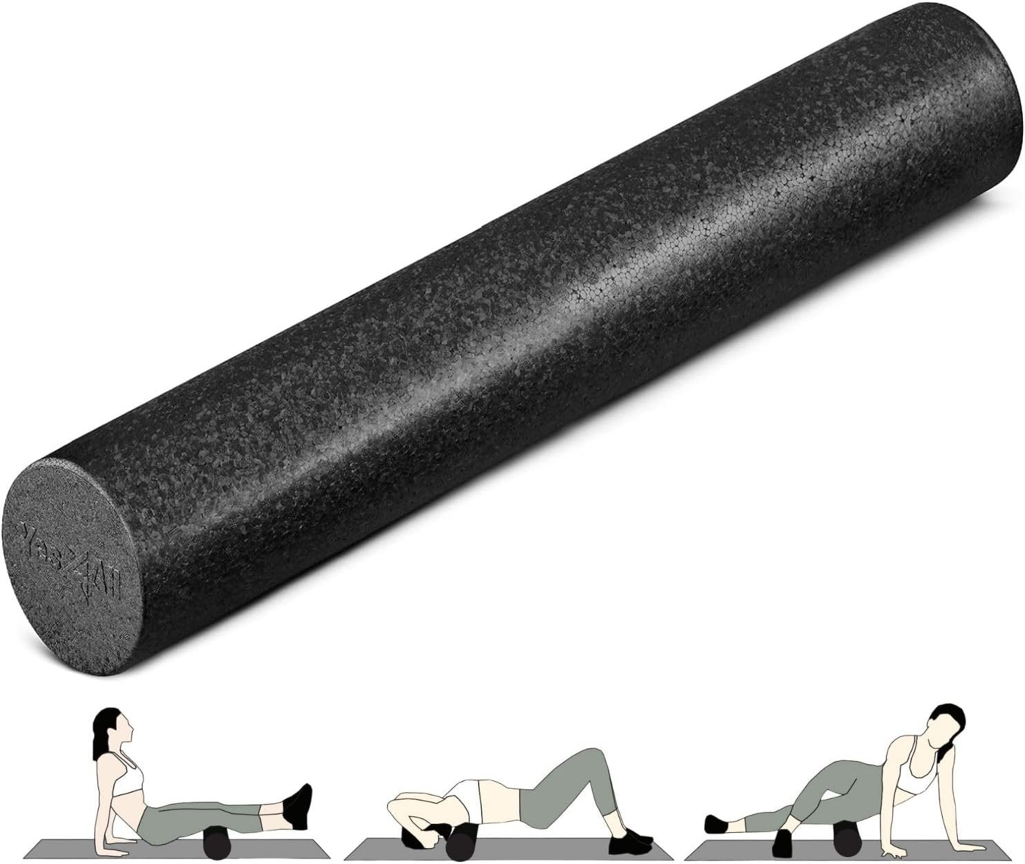 Yes4All High-Density EPP Round Back Roller Foam, Exercise Foam Roller for Yoga, Pilates & Stretching – 12, 18, 24, 36 inch