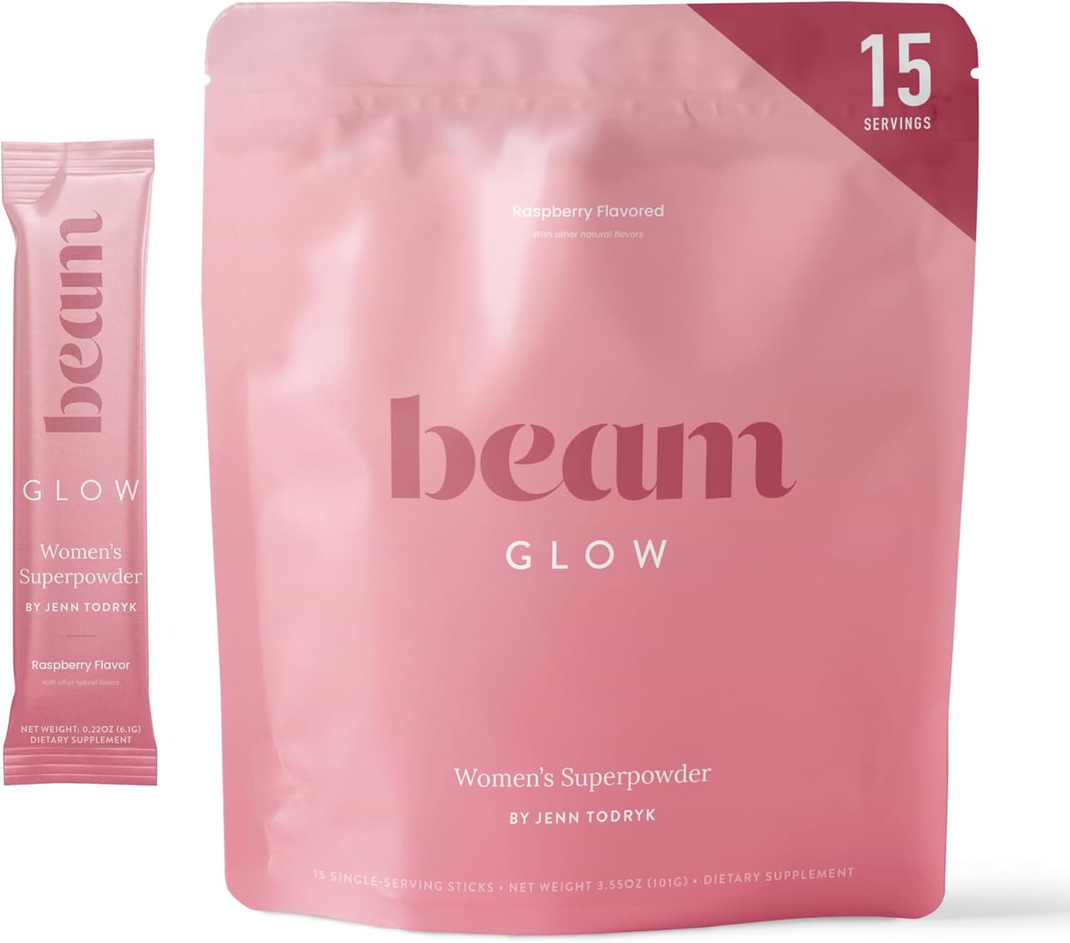 Beam Glow, Hormone Balance for Women, Thyroid Support for Women, Natural Hormone Support Powder with Selenium and Bromelain, PMS Relief, Hair Skin & Nails, Health and Wellness Gift, 15 Servings