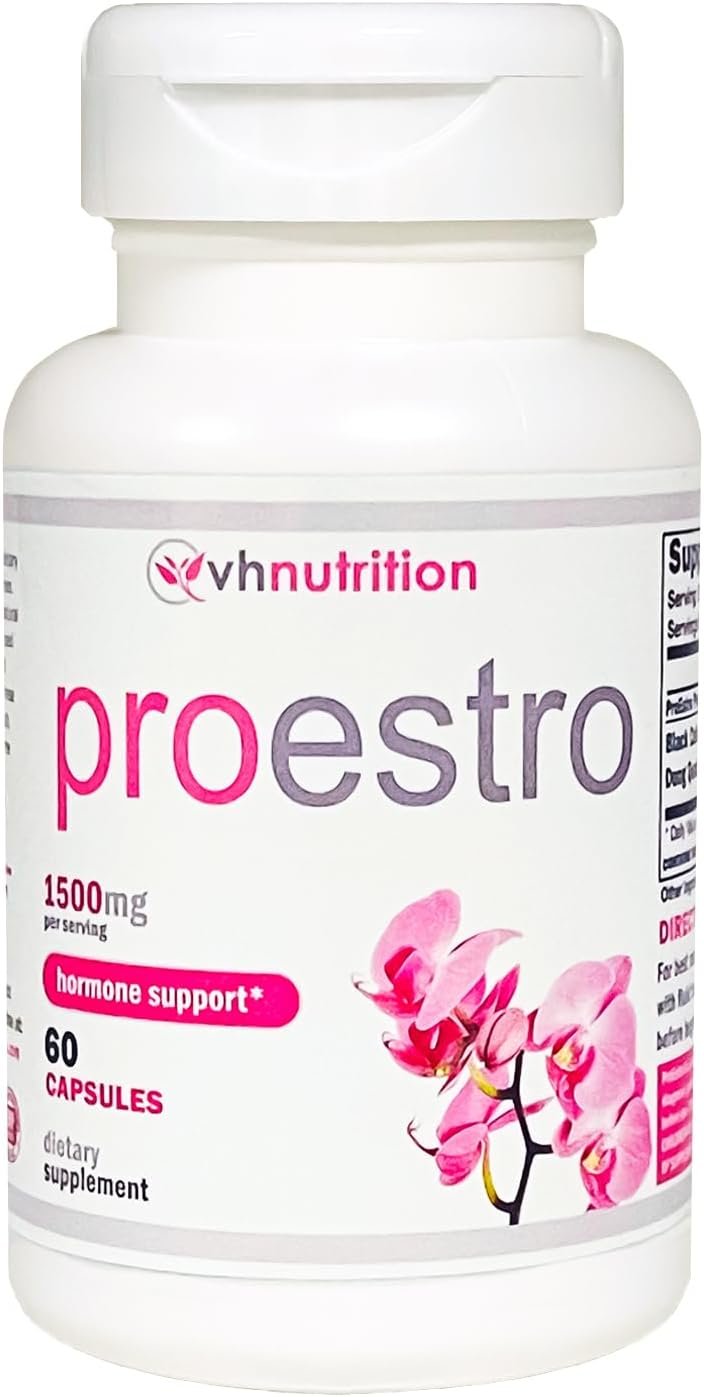 VH Nutrition PROESTRO | Estrogen Support* Supplement for Women | Extra Strength Hormone Balance* for Her | 60 Capsules in Easy to Swallow Pills