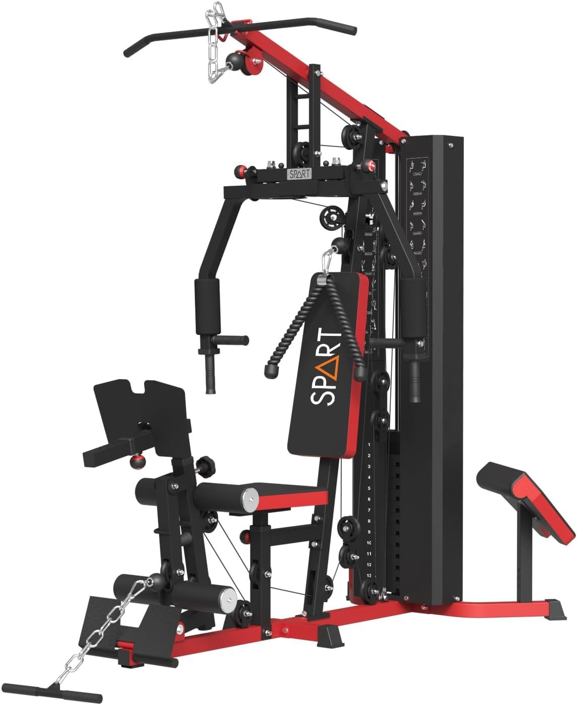 SPART Multi Gym Machine For Home Gym Station, Multi Workout Machines For Home Gym, with 160LBS Weight Stack for Leg Press & Chest Fly, All in One Workout Machine Full Body Strength Training with Pulley System