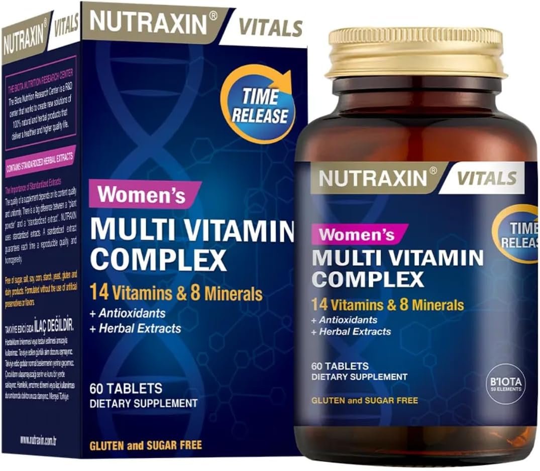 Women’s Multivitamin Mineral Complex Complete Daily Supportwith 14 Vitamins 10 Minerals Energy Immunity Bone Health Non GMO Gluten Free 60 Tablets