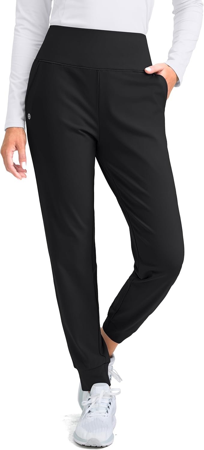 G Gradual Women’s Fleece Lined Joggers High Waisted Water Resistant Thermal Hiking Pants Cold Weather Sweatpants with Pockets