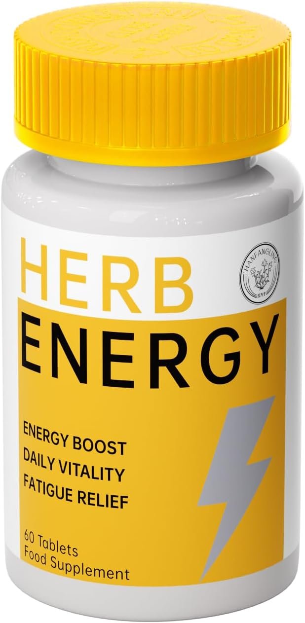 Natural Energy Supplement 800mg – 60 Heart-Shaped Tablets | Ginseng, Maca, Astragalus for Fatigue Relief & Immunity Support | Vegan, Caffeine-Free, Daily Vitality Booster