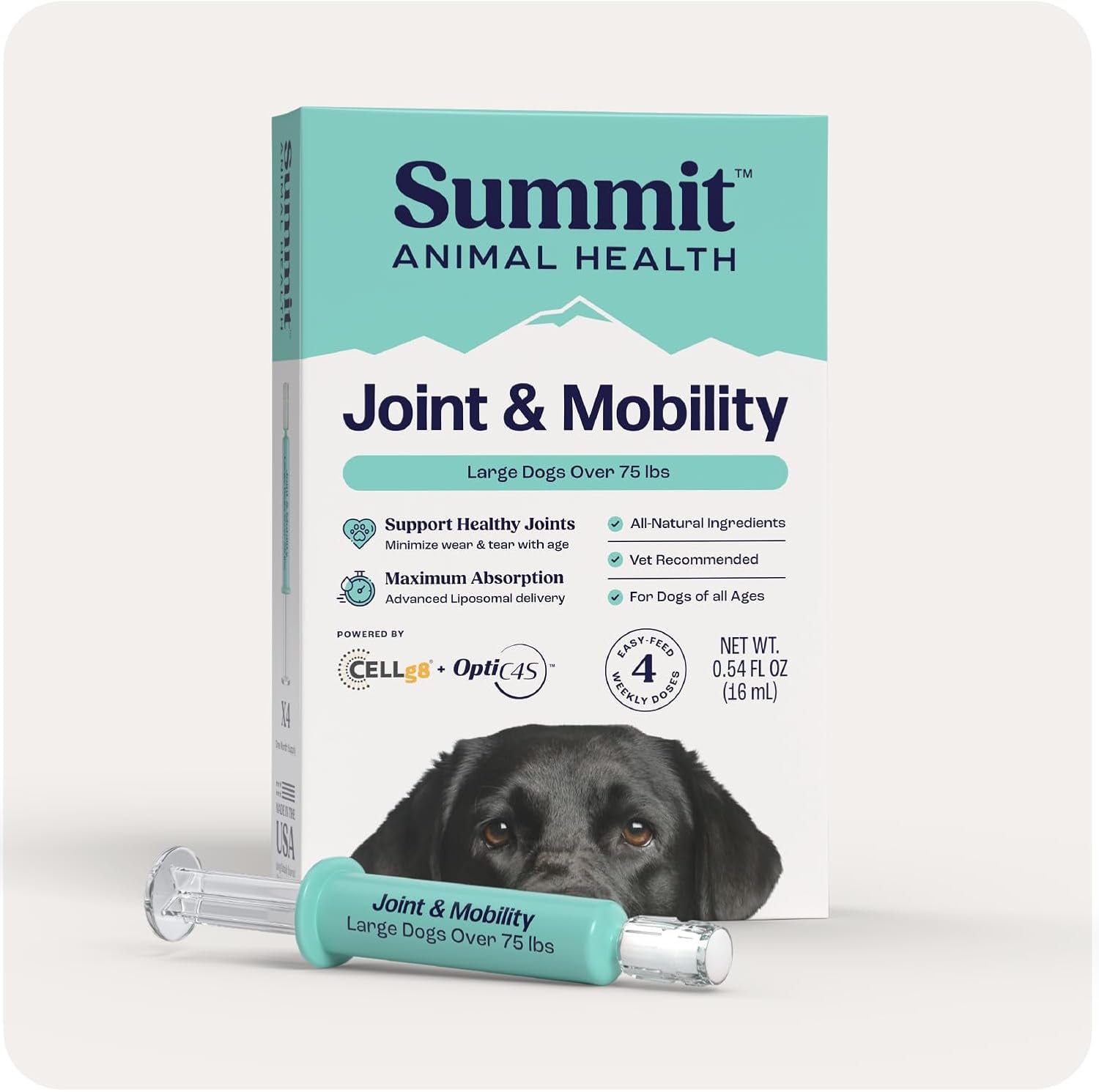 Summit Canine Joint and Mobility Supplement for Large Dogs, All Natural Liquid Chondroitin with Liposomal Delivery for Arthritis, Hip & Joint Support Vitamin, (Dogs 75+lbs)