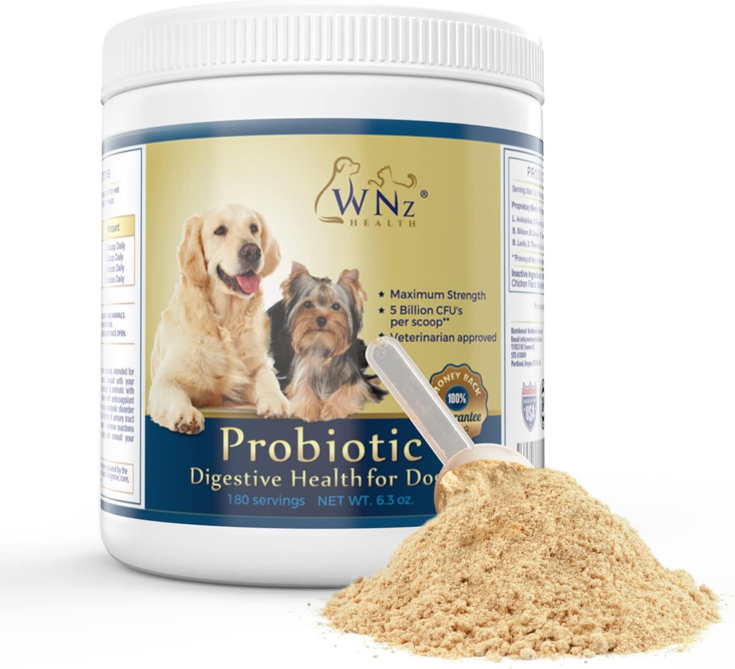 Probiotics for Dogs Digestive Health (Chicken & Bacon) – Dog Probiotic Powder Relieve Diarrhea, Constipation, & More – Dog Calming Treats – Maximum-Strength Dog Digestive Support