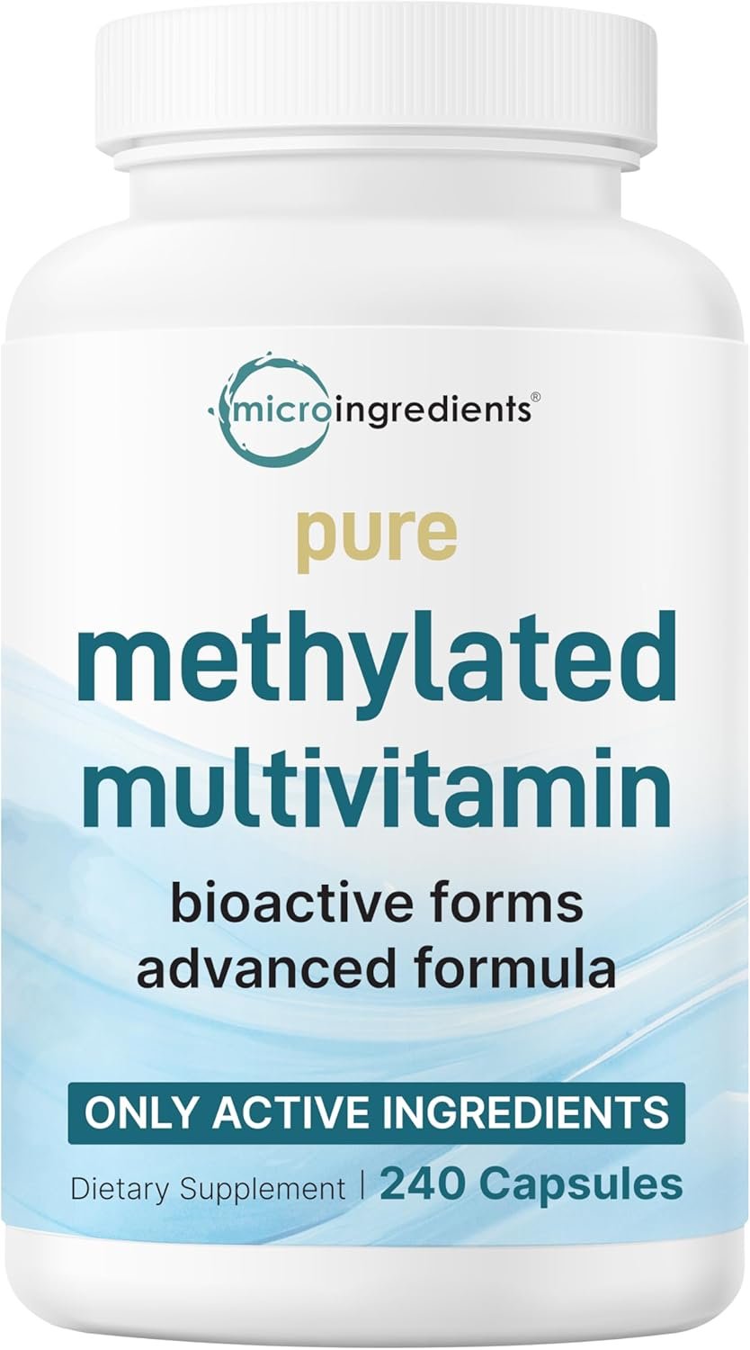 Micro Ingredients Pure Methylated Multivitamin, 240 Capsules | 19-in-1 Formula with Vitamins C, D, B12, Folate, Magnesium, Zinc & More | Supports Daily Wellness & Immune Health* | Filler Free, Non-GMO