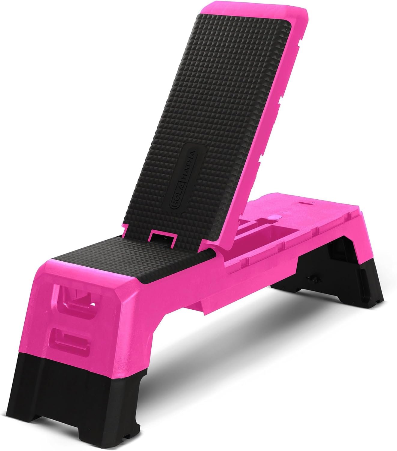 HolaHatha Adjustable Weight Bench for Home Gym Exercise & Workout, Foldable, Pink