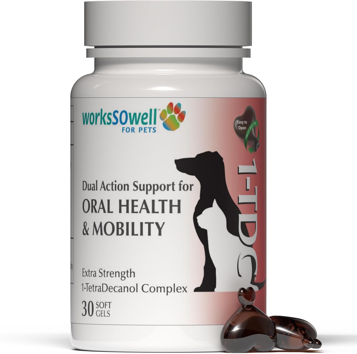 1TDC WorksSoWell Dual Action Joint Supplement for Dogs & Cats – Hip and Joint Supplement for Large Breed & Small Breed – Also Great for Oral Health – Muscle & Stamina Recovery & Arthritis – 30ct