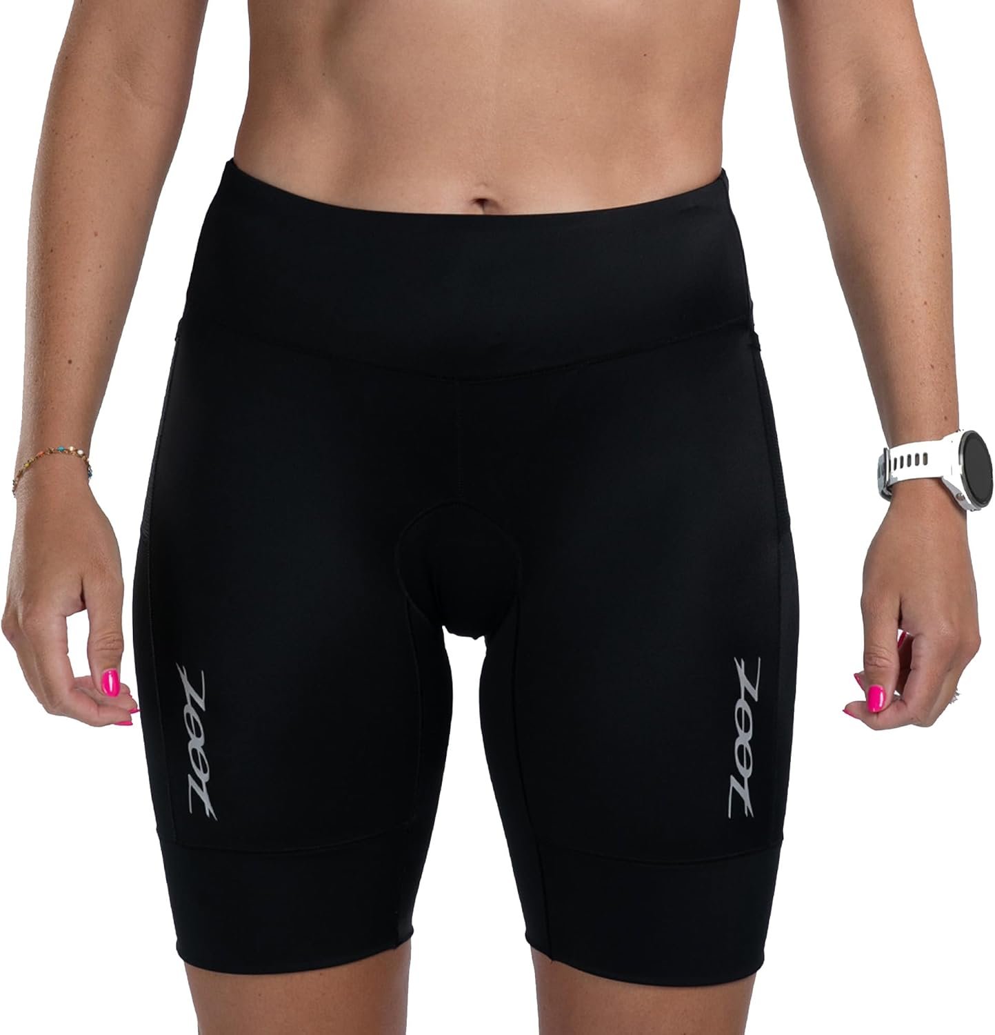Zoot Women’s Core 8-Inch Tri Shorts, Quick Dry Performance Triathlon Short with Cycling Chamois Pad, Pockets & UPF 50+ Fabric