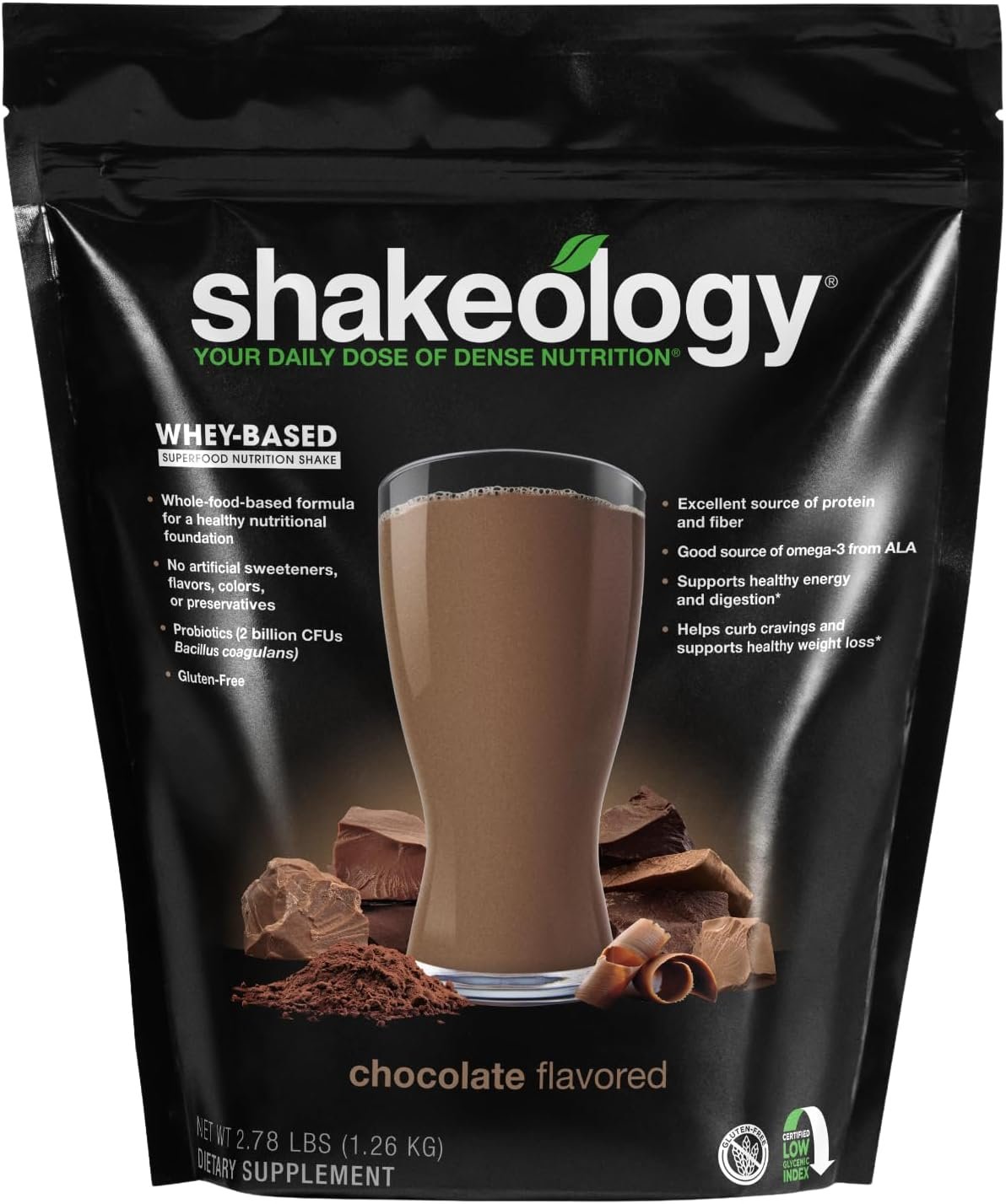 Shakeology Whey Protein Powder Blend – Gluten Free, Superfood Protein Shake with Vitamins and Minerals – Helps Support Healthy Weight Loss, Lean Muscle Support, Gut Health – Chocolate, 30 Servings