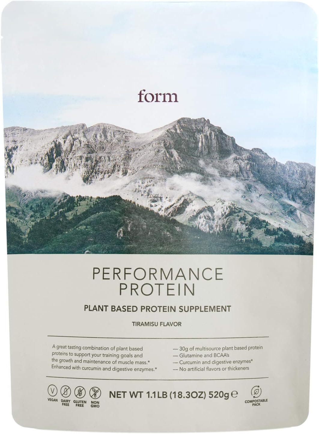 Form Performance Protein – Vegan Protein Powder – 30g of Plant Based Protein per Serving, with BCAAs and Digestive Enzymes. Perfect Post Workout. Tastes Great with Just Water! (Tiramisu)