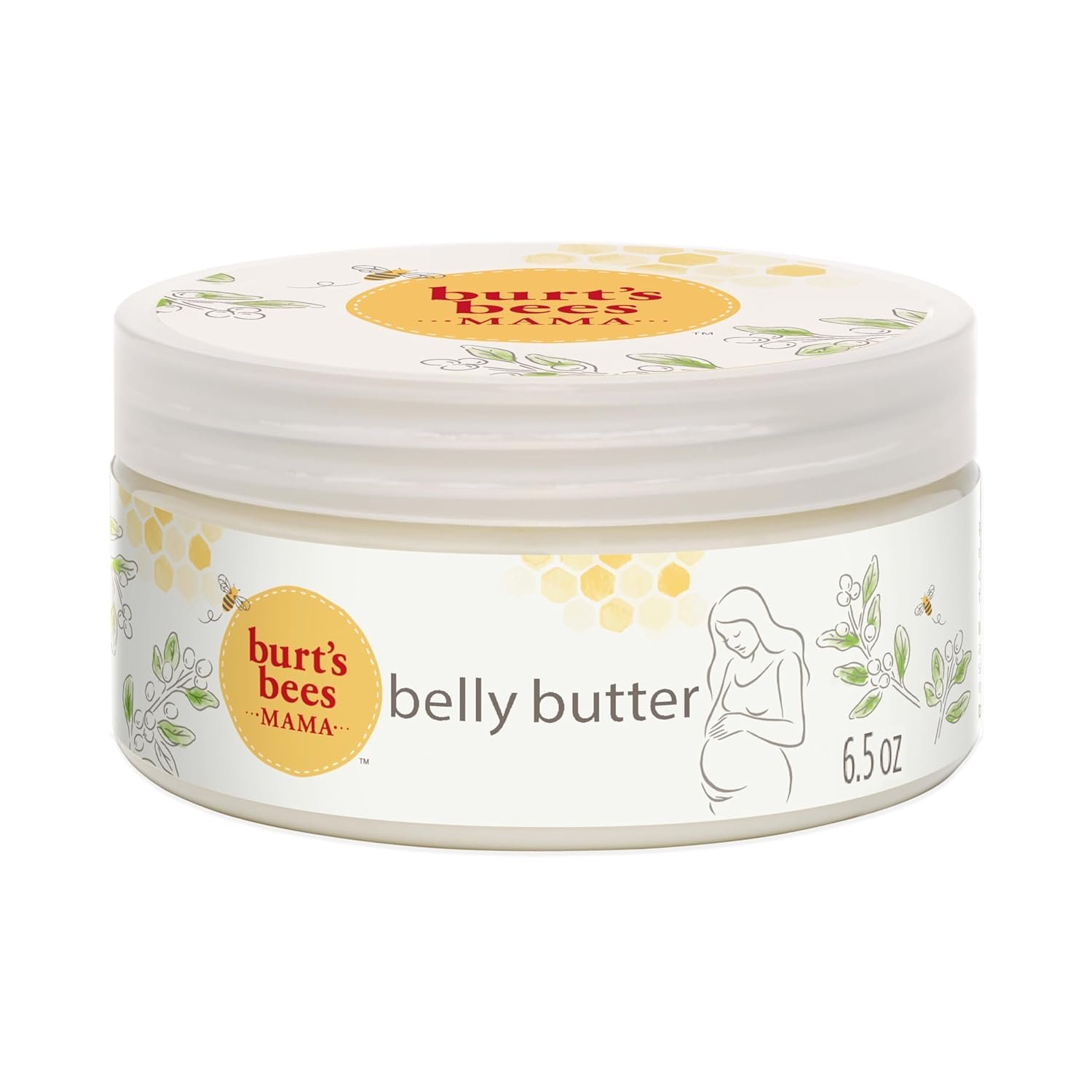 Burt’s Bees Christmas Gifts, Mama Belly Butter, Stretch Mark Cream for Pregnancy Massages Body & Reduces Scar Appearance, Prenatal & Postnatal Skin Care, Shea Butter & Vitamin E Rich Formula, 6.5 Oz