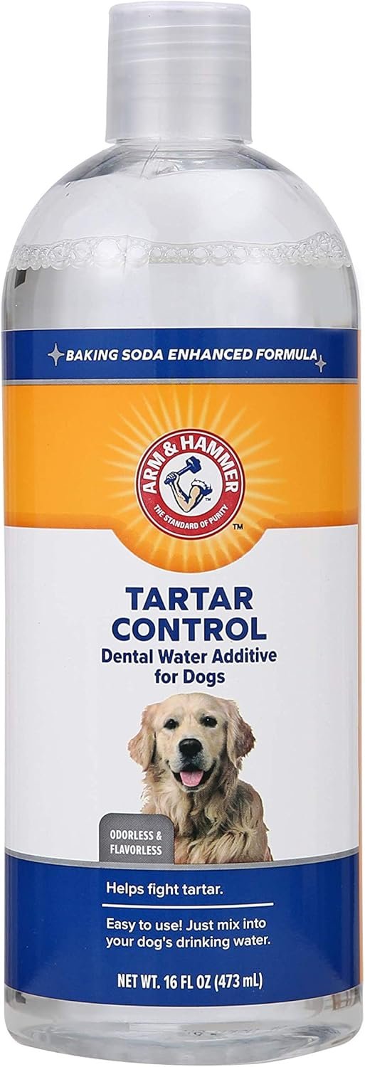 Arm & Hammer Dog Water Additive for Dental Care – Bad Breath Eliminator for Dogs & Dog Breath Freshener – Dog Tooth Plaque Cleaner & Dog Tartar Remover – 16 Fl Oz Dental Rinse for Dogs – Package of 1