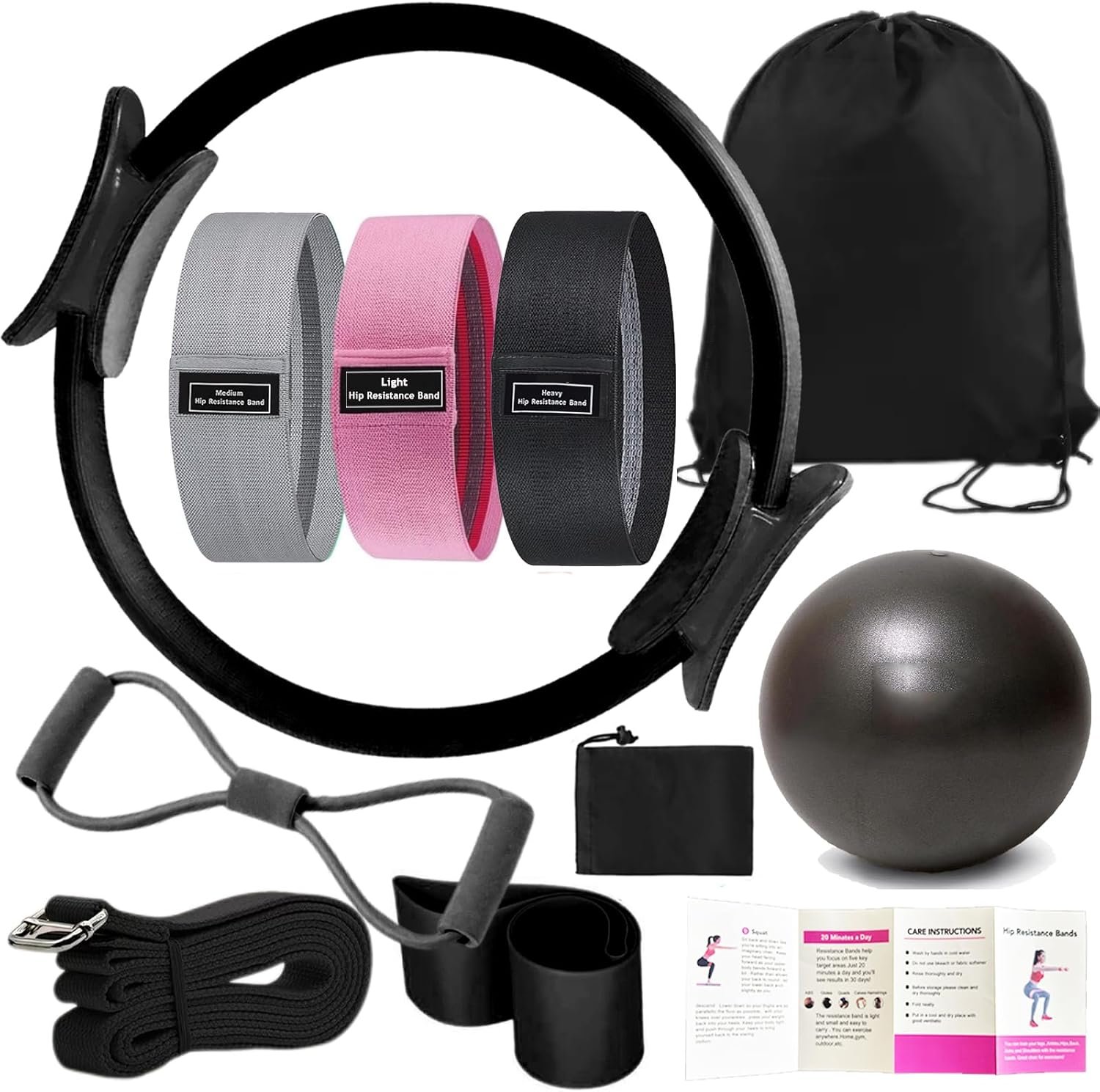 Pilates Essentials Kit for Women – Better Yoga Pilates Kit for Home Workouts with Pilates Ring and Ball Set, Booty Bands, Figure 8 Resistance Band, Yoga Bands for Stretching