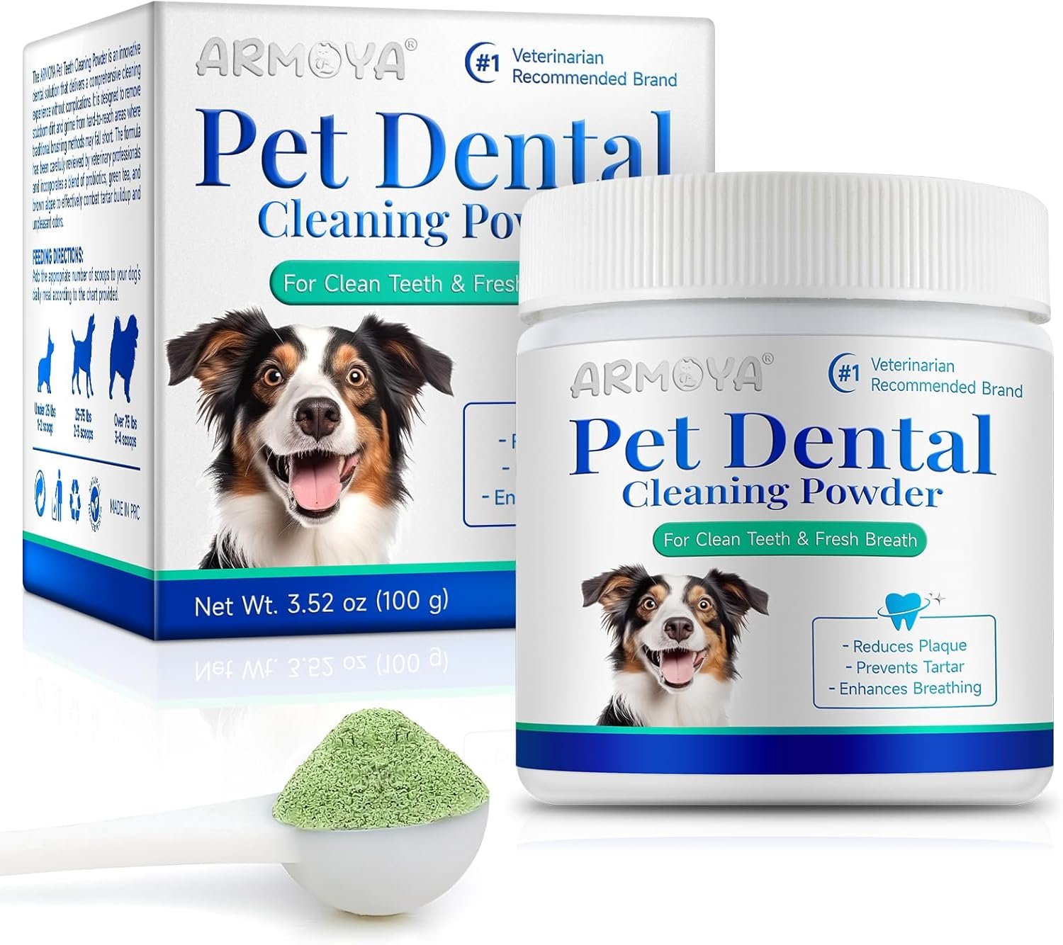 Dog Dental Powder – Teeth Cleaning Powder for Dogs – Dog Dental Care – Plaque & Bad Breath Off P-owder D-og – D-ental Care Supplies for Small – Medium – Large Do-gs