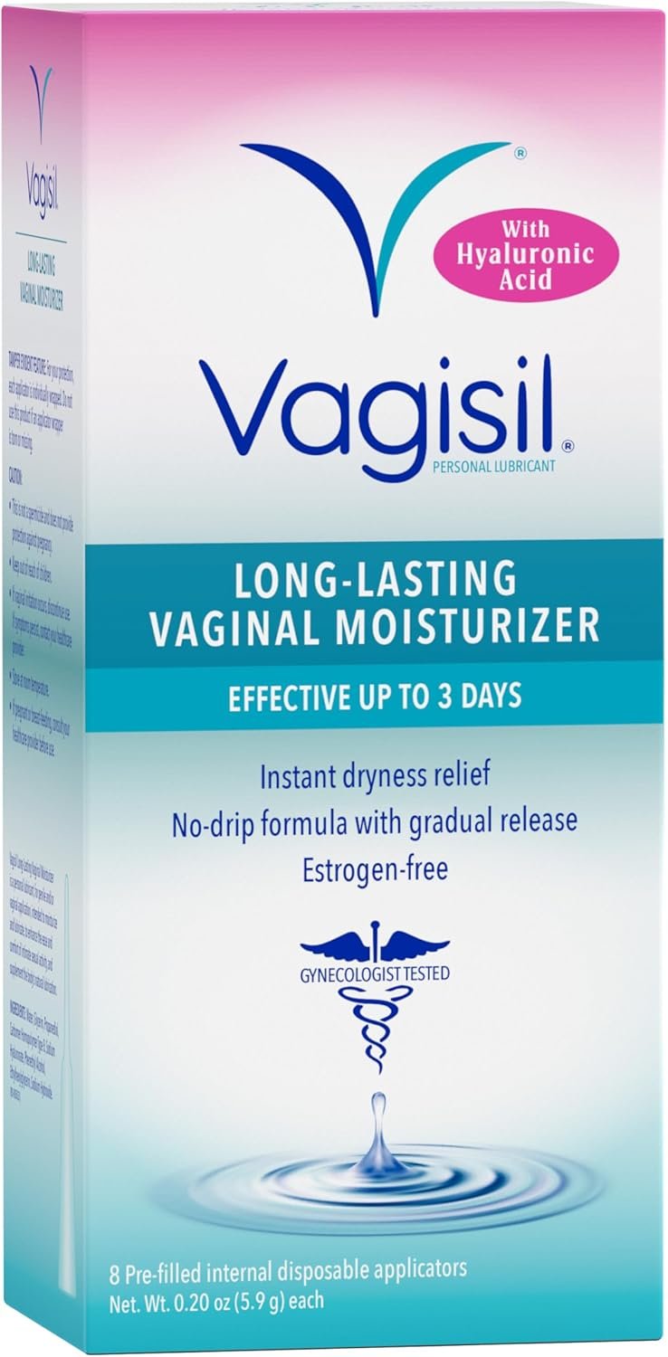 Vagisil Prohydrate Internal Vaginal Moisturizer, Gel & Lubricant for Women, Gynecologist Tested, 8 Count, Pack of 1 (8 Total Applicators)
