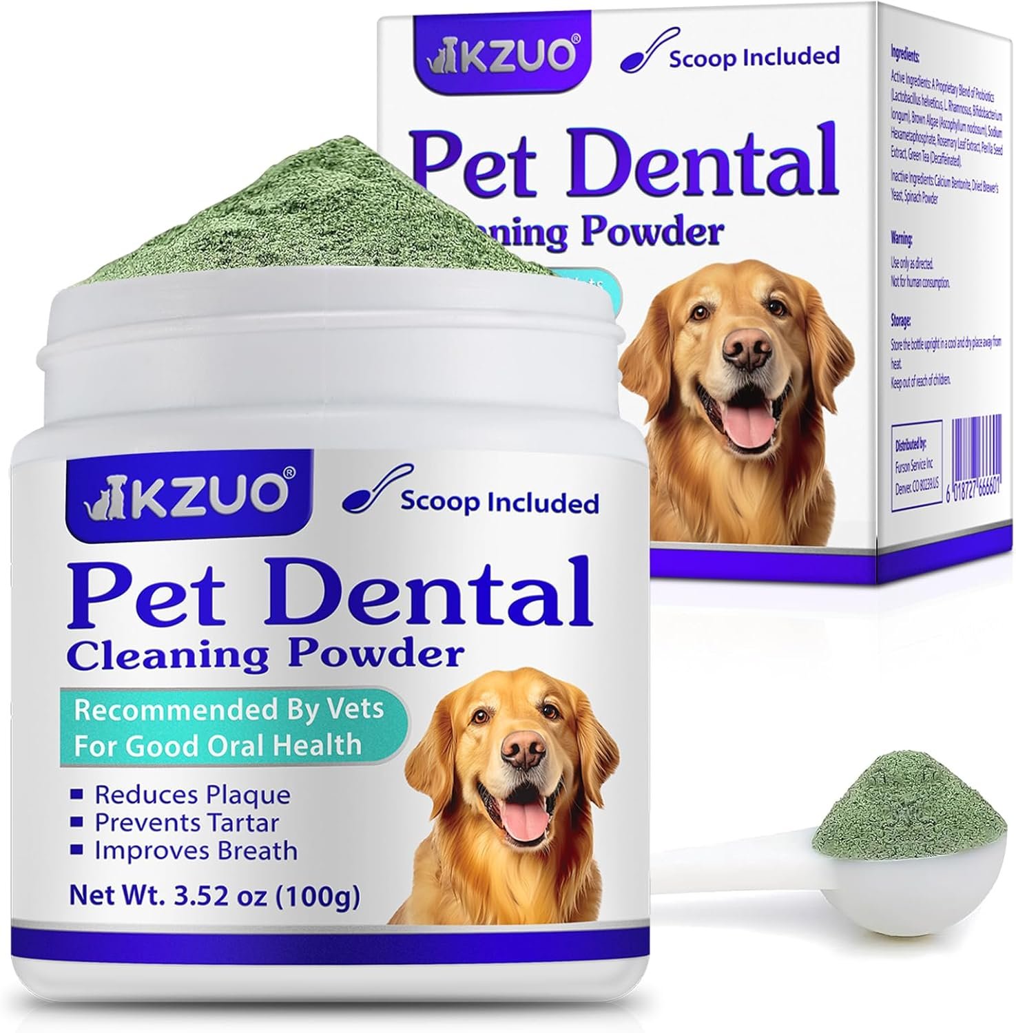 Dog Teeth Cleaning Powder – Dog Dental Powder – Plaque Off Pet Tooth Cleaning lab co – Targets Tartar & Reduces Plaque & Bad Breath – Teeth Cleaning Made Easy