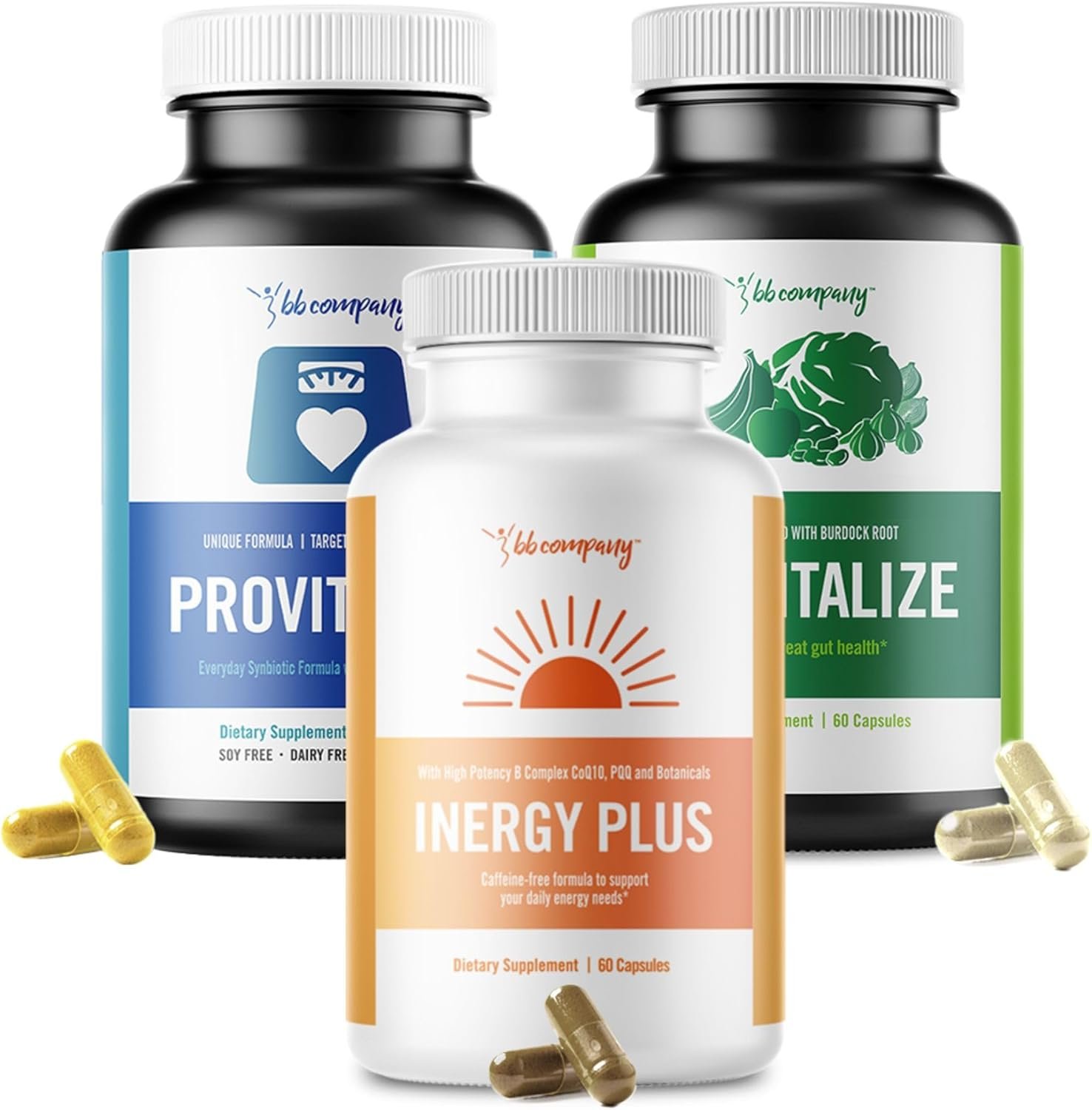 BB Company Menokit Bundle | Menopause Vitamins – Soothes Joint Aches, Boosts Energy, Mental Clarity, Gut Health | Provitalize, Previtalize & inergyPLUS | Value Bundle | Packaging Vary | 30 Day Supply