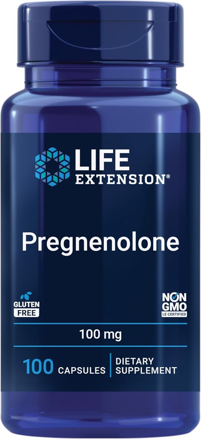 Life Extension Pregnenolone – Hormone Balance Supplement for Healthy Hormone Levels, 100 mg – Hormone Balance, Memory, Focus, Cognitive Health – Gluten-Free, Non-GMO, 100 Capsules