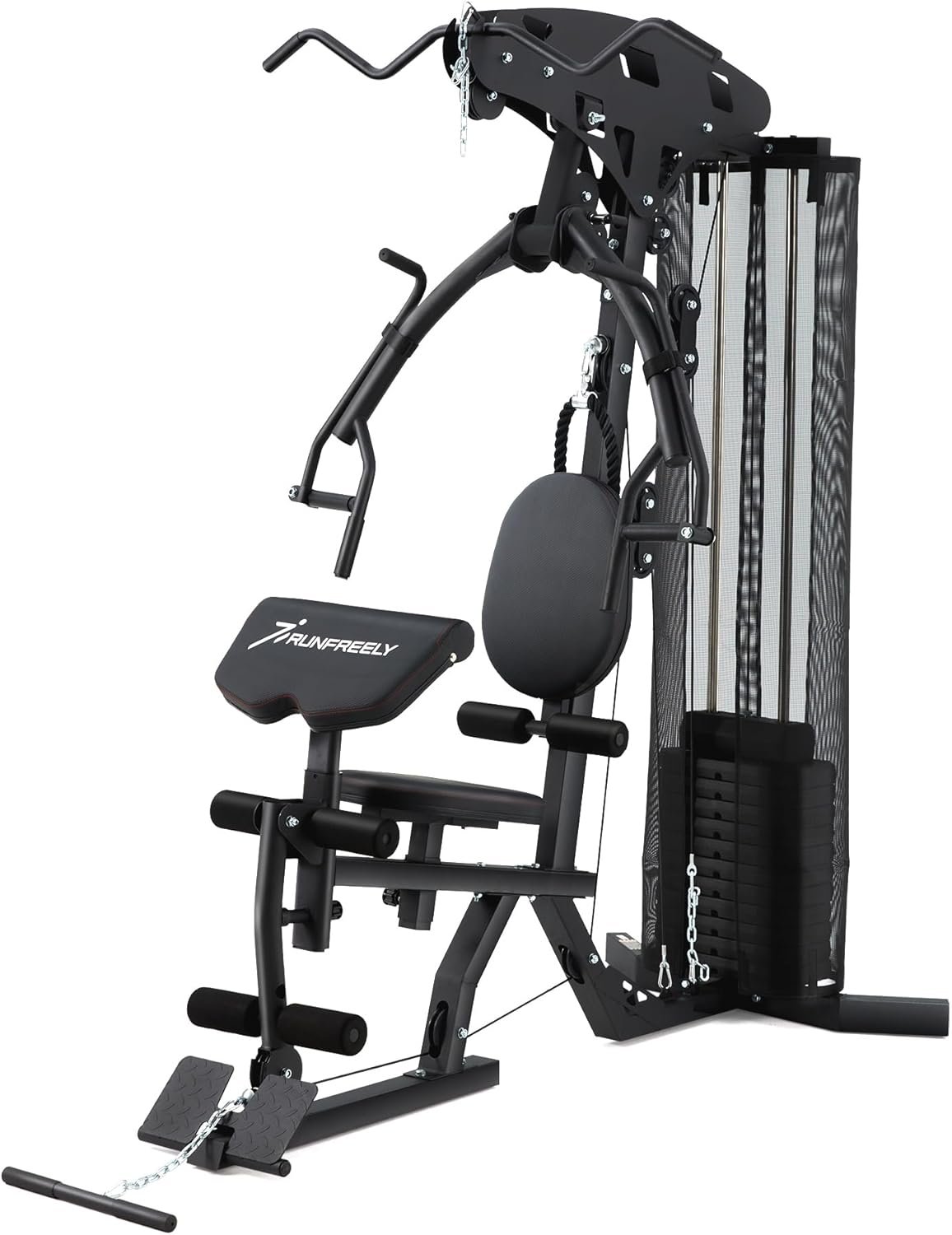 All-in-one Weight Machine for Home Gym,Multifunction Workout Station Equipment with 150LBS Weights Stack, Gym Equipment for Men and Women