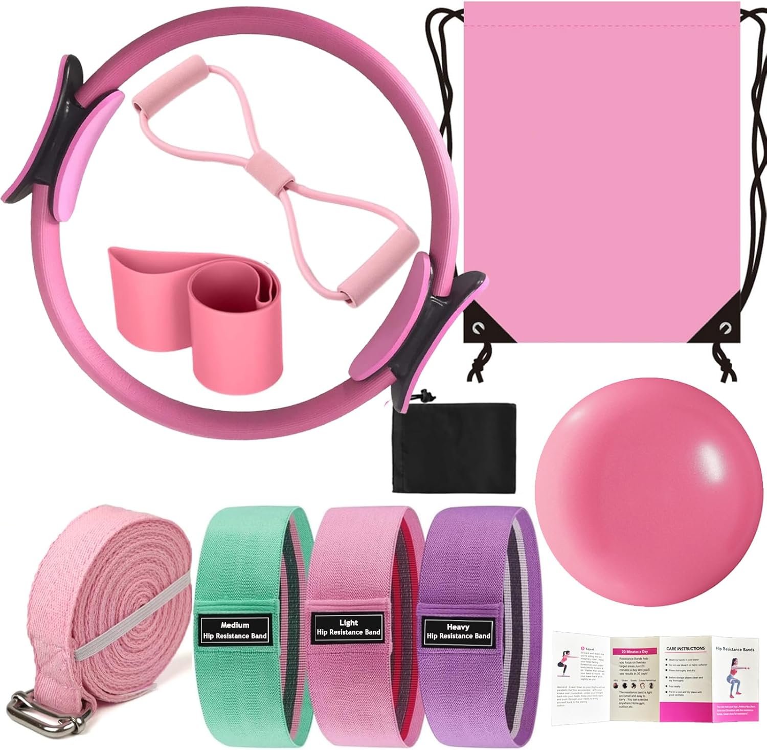 Pilates Essentials Kit for Women – Better Yoga Pilates Kit for Home Workouts with Pilates Ring and Ball Set, Booty Bands, Figure 8 Resistance Band, Yoga Bands for Stretching