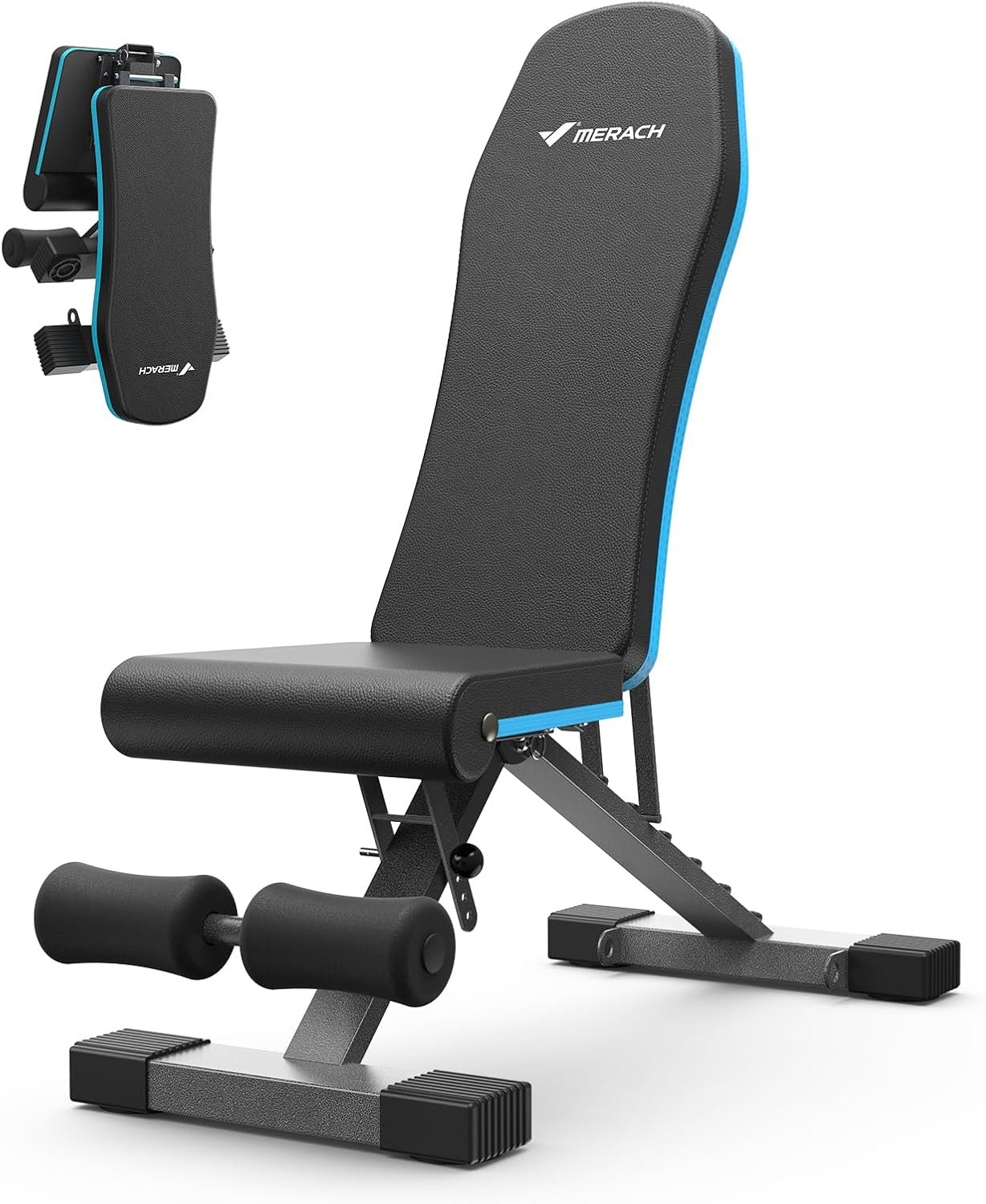 MERACH Weight Bench, Foldable Weight Benches for Home Gym with 990 LBS, Adjustable Weight Bench with 72 Training Angles, Incline Bench Press for Full Body