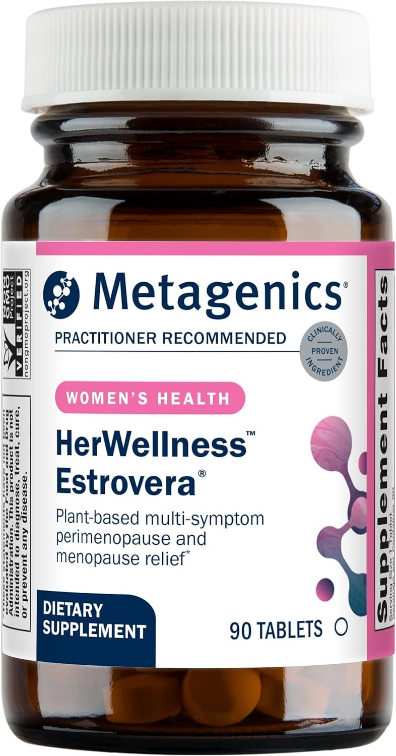 Metagenics Estrovera – Women’s Health Supplement for Perimenopause & Menopause Support* – Contains Rhapontic Rhubarb Extract – Aids Hot Flashes & More* – Non-GMO & Gluten-Free