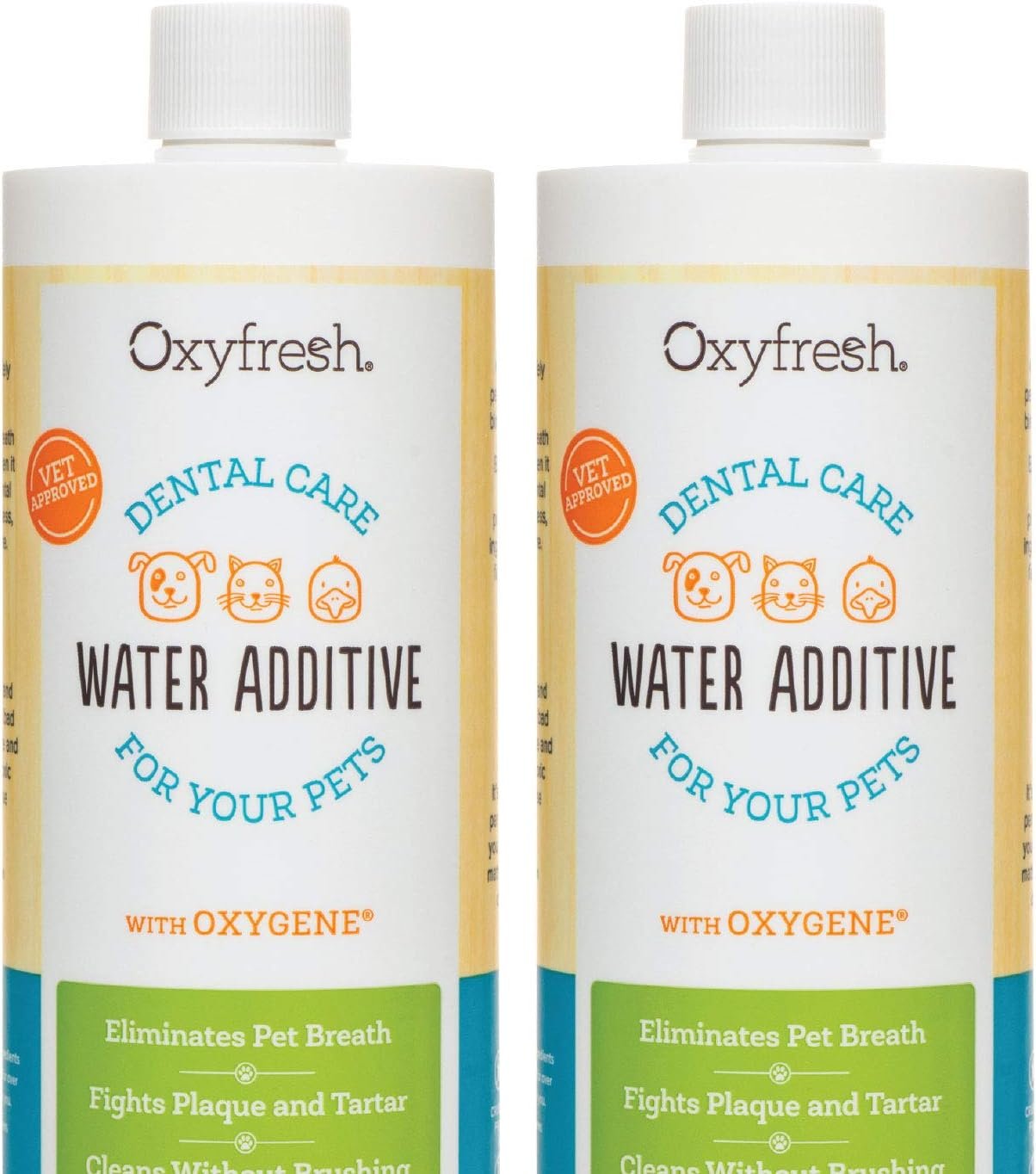 Oxyfresh Premium Pet Dental Care Solution Pet Water Additive: Best Way to Eliminate Bad Dog Breath and Cat Bad Breath – Fights Tartar & Plaque – So Easy, Just Add to Water! Vet Recommended 2 Pack