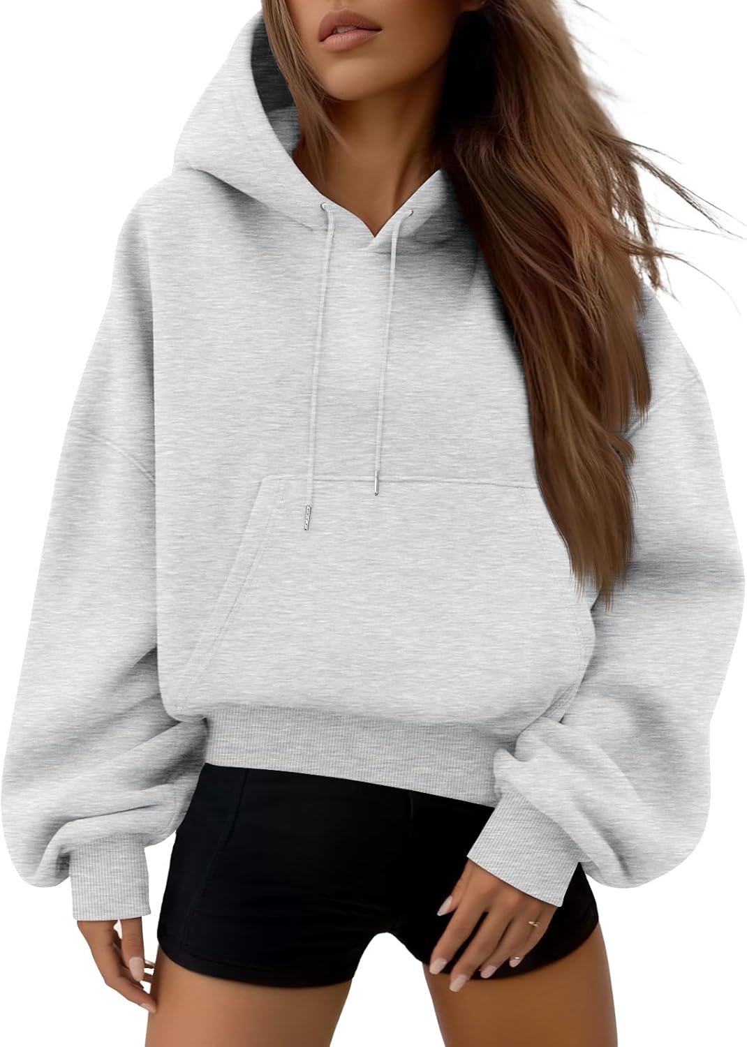 Trendy Queen Womens Cute Cropped Hoodies Y2k Long Sleeve Sweatshirts Fall Fashion Outfits Winter Sweater Clothes 2025
