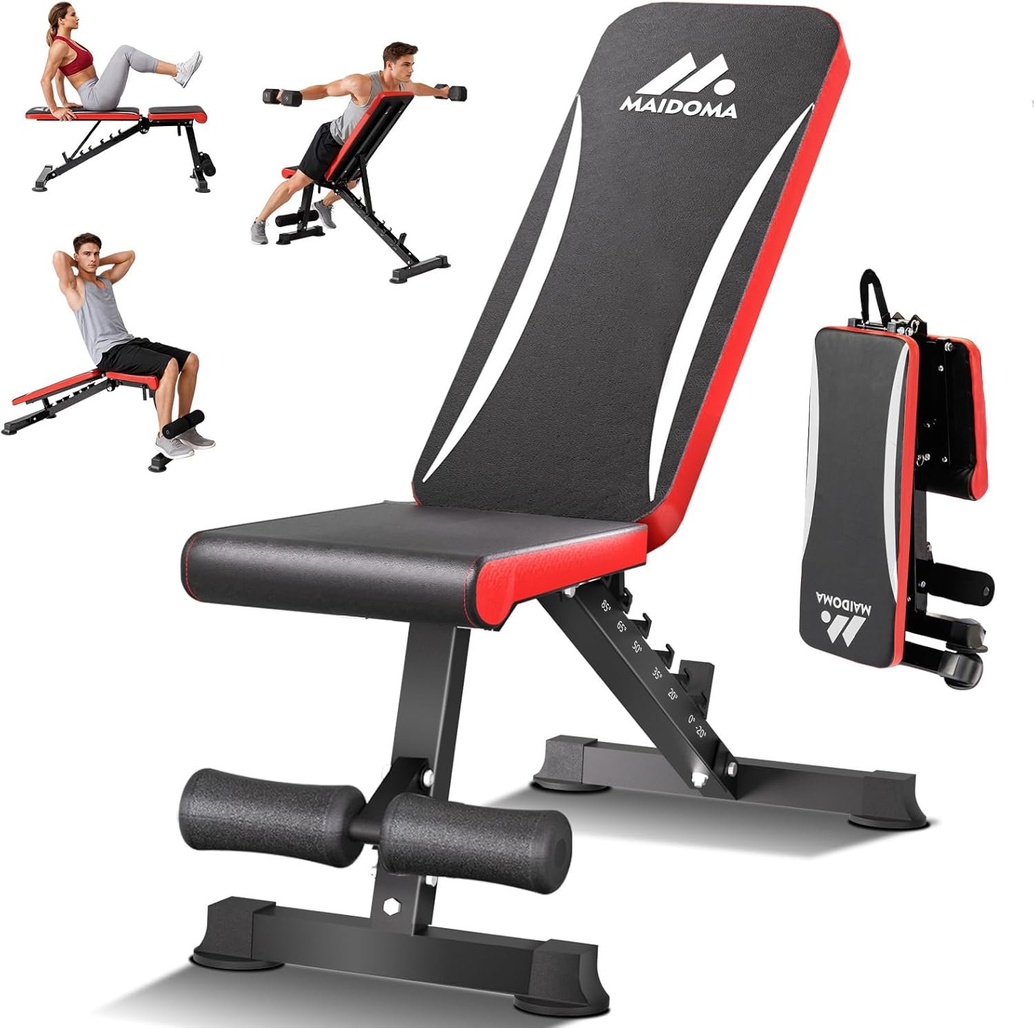 Foldable 900 LBS Weight Bench for Home Gym, Fast Folding Workout Bench for Men & Women Exercise, Full Body Strength Training Bench Press with Adjustable Backrest