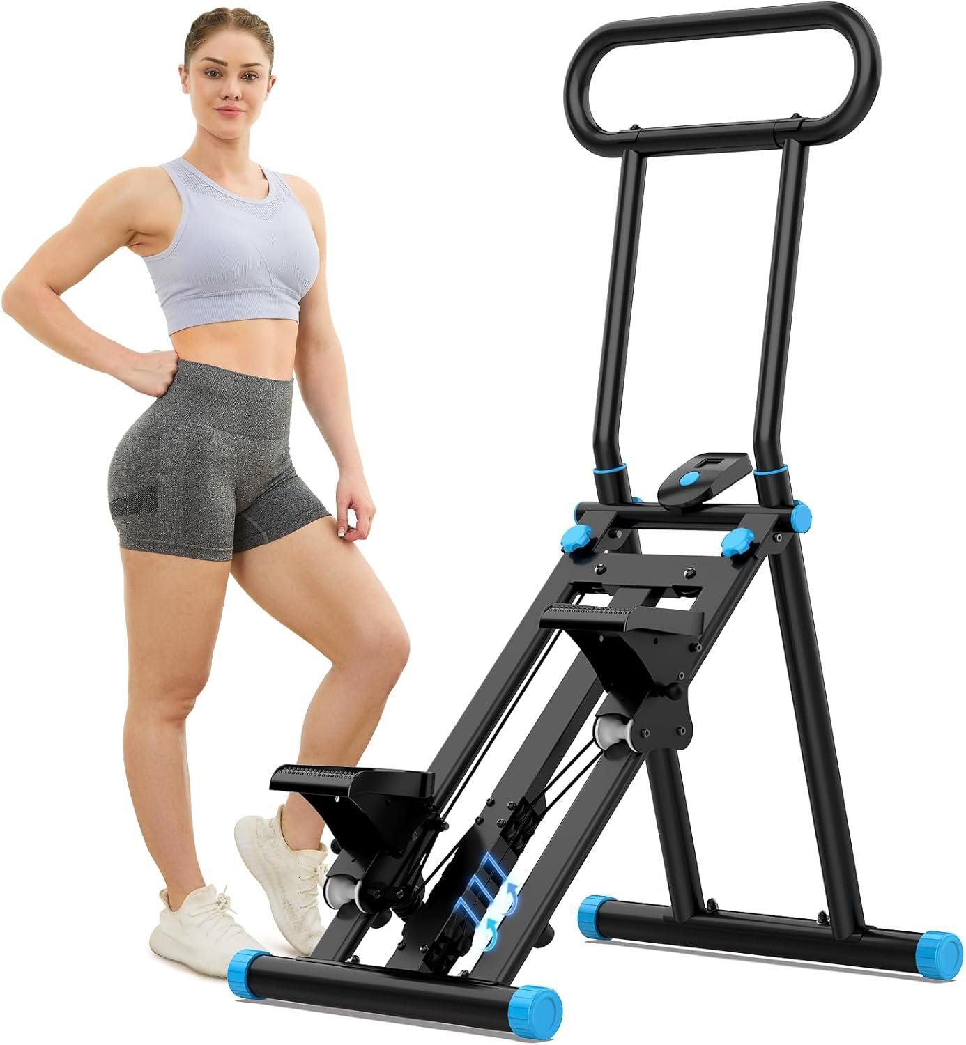 HXD-ERGO Stair Stepper for Home, New Version 6 Adjustable Resistance Vertical Climber Cardio Exercise Machine, Folding Stair Climber for Full Body Workout with Adjustable Handlebar for Women & Men