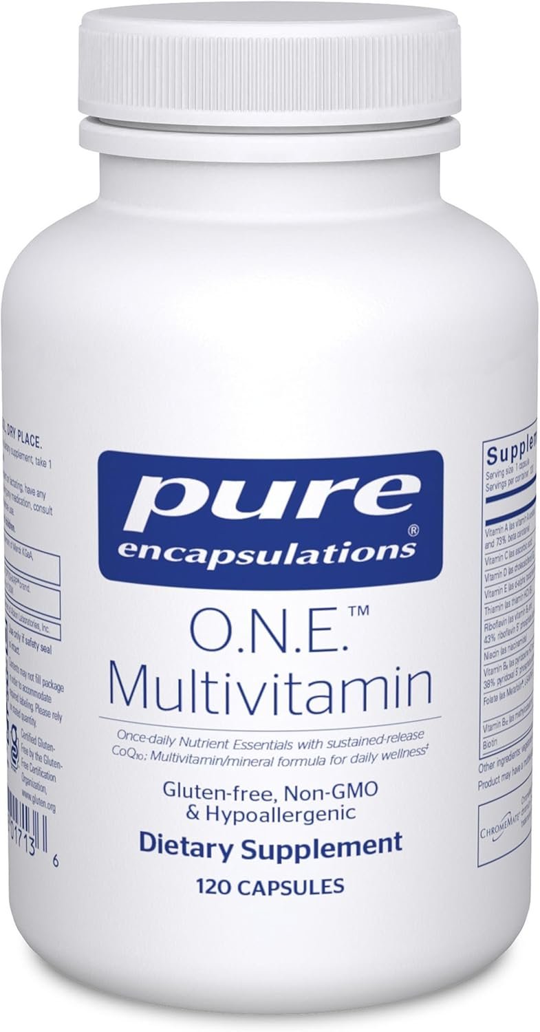 Pure Encapsulations O.N.E. Multivitamin – Once Daily Multivitamin with Antioxidant Complex Metafolin, CoQ10, and Lutein to Support Vision, Cognitive Function, and Cellular Health* – 120 Capsules