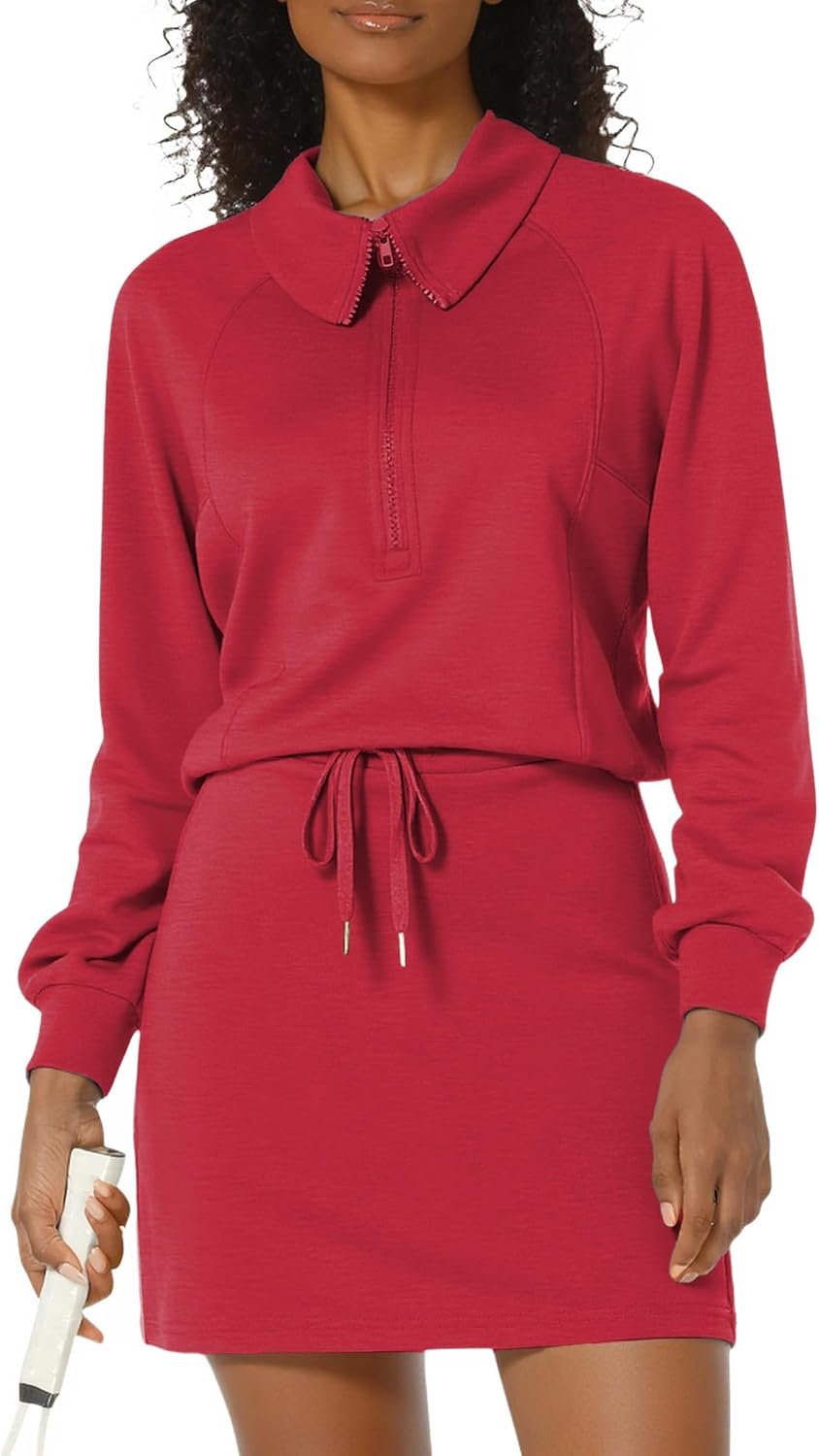 Casly Lamiit Women’s 2 Piece Skirt Sets Athletic Tennis Skorts Tracksuit Half Zip Long Sleeve Sweatshirt Casual Outfits