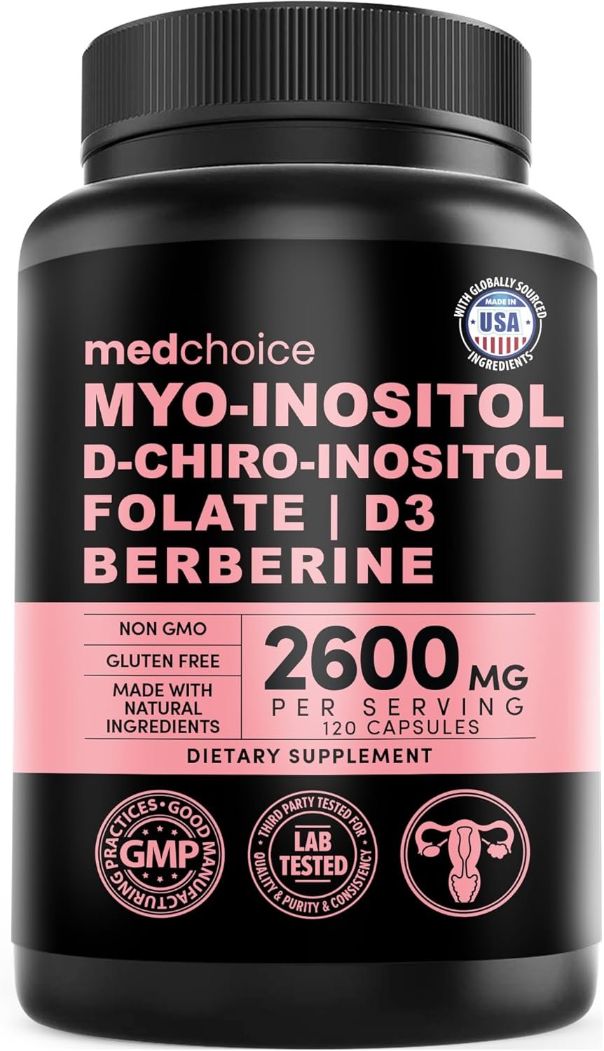 14-in-1 Inositol Supplement & Hormone Support for Women – 40:1 Myo-inositol & D-Chiro Inositol Ovarian Support Capsules for Hormone Balance with Folate, Vitamin D and B12 (120 count) (Pack of 1)