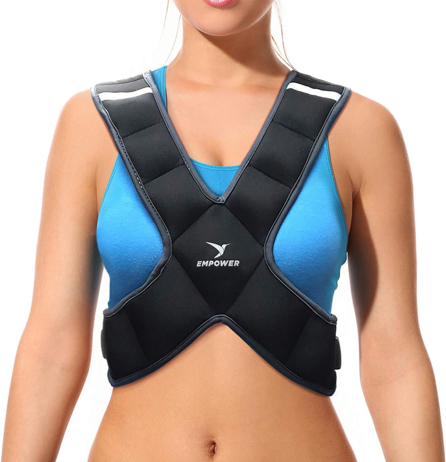 Empower Weighted Walking Vest for Women with Reflective Strips – Fixed 8lbs, Adjustable 4-10lbs (4 in1) or Adjustable10-16lbs (4 in 1), Strengthen Muscles, Boost Bone Health, and Burn More Calories for Workout