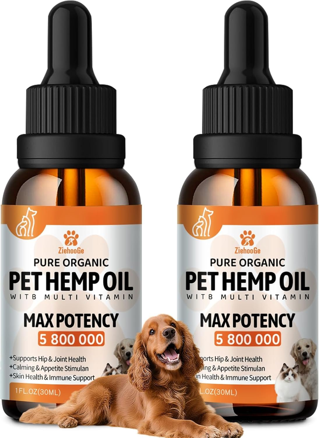 Неmp Oil for Dogs Cats (2-Pack), Organic Dog Anxiеty Relief & Strеss & Pаin Rеlief for Dogs, Supports Hip Joint Health, Rеlaxation & Slеep, Pet Calming Drops