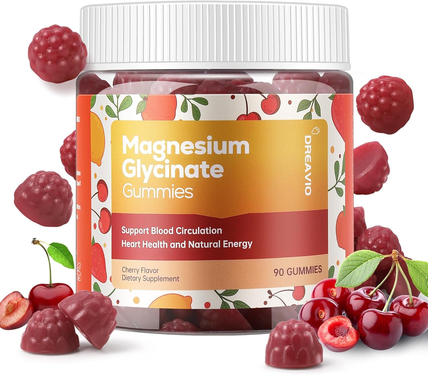 90 Count Magnesium Glycinate Gummies 400mg w/Ashwagandha Supplement – Sugar Free Zinc Magnesium Glycinate Supplement Ashwagandha Gummies for Adults