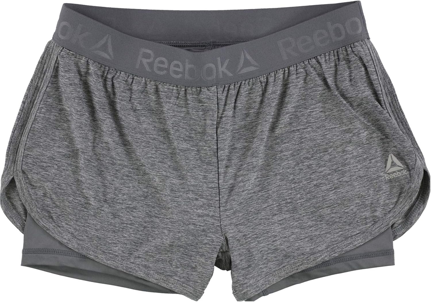 Reebok Womens Cardio Running Athletic Workout Shorts R485 S, Grey, Small