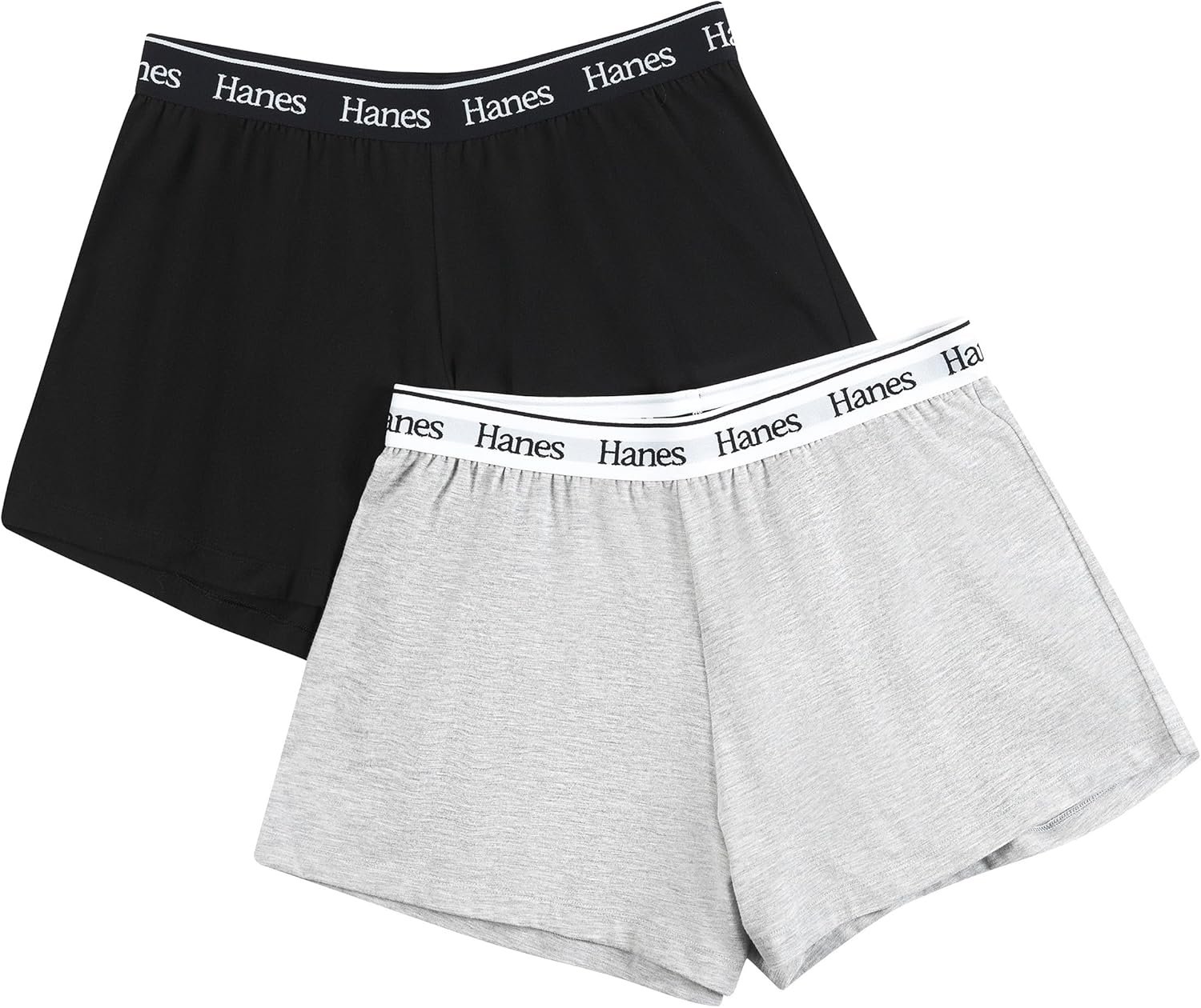 Hanes Womens Originals Sleep Shorts, 2-Pack, Comfywear Supersoft Lounge Shorts Pack, 3.25″