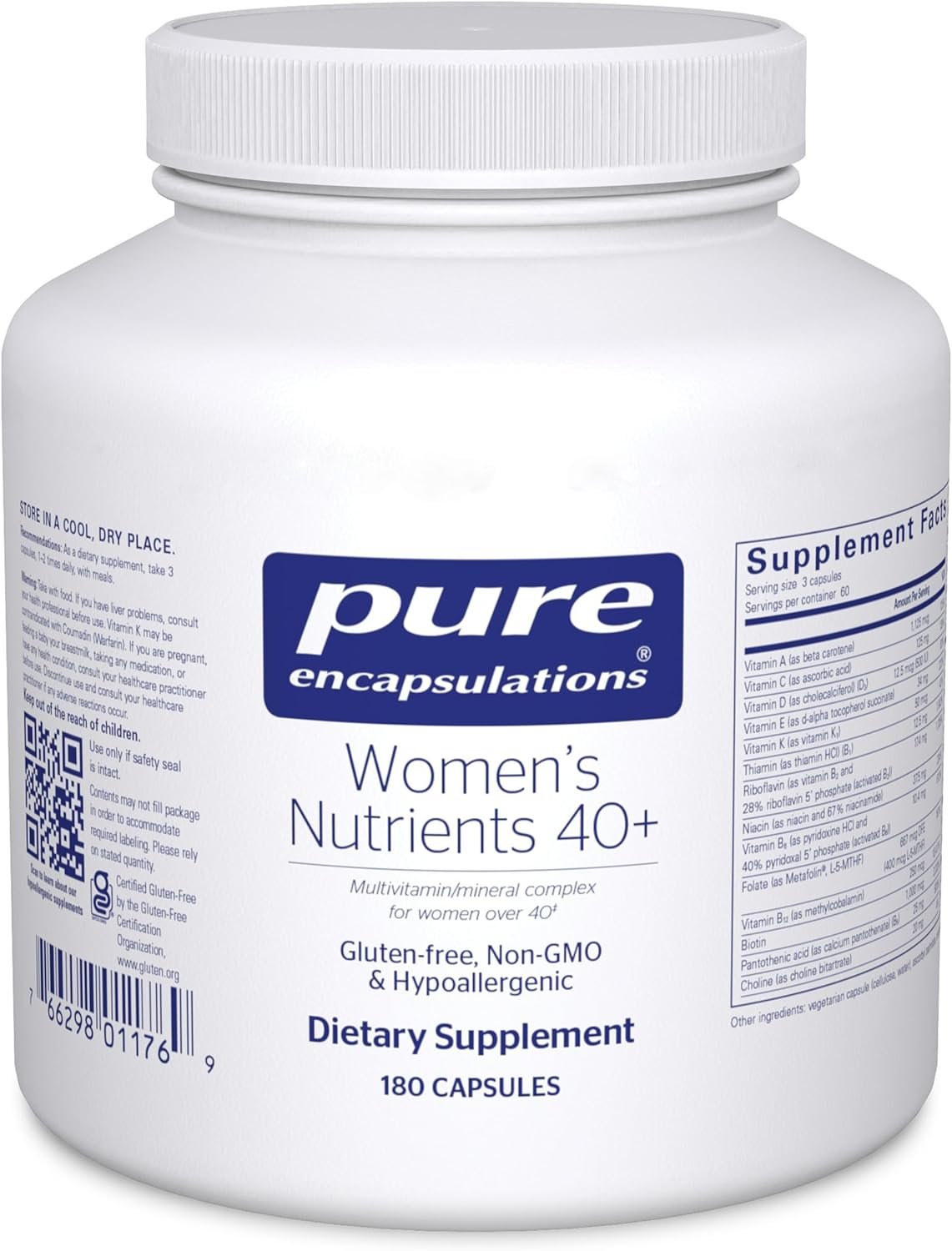 Pure Encapsulations Women’s Nutrients 40+ – Multivitamin for Women Over 40 to Support Urinary Tract Health, Breast Cell Health & Eye Integrity* – with Vitamin C, E & A – 180 Capsules