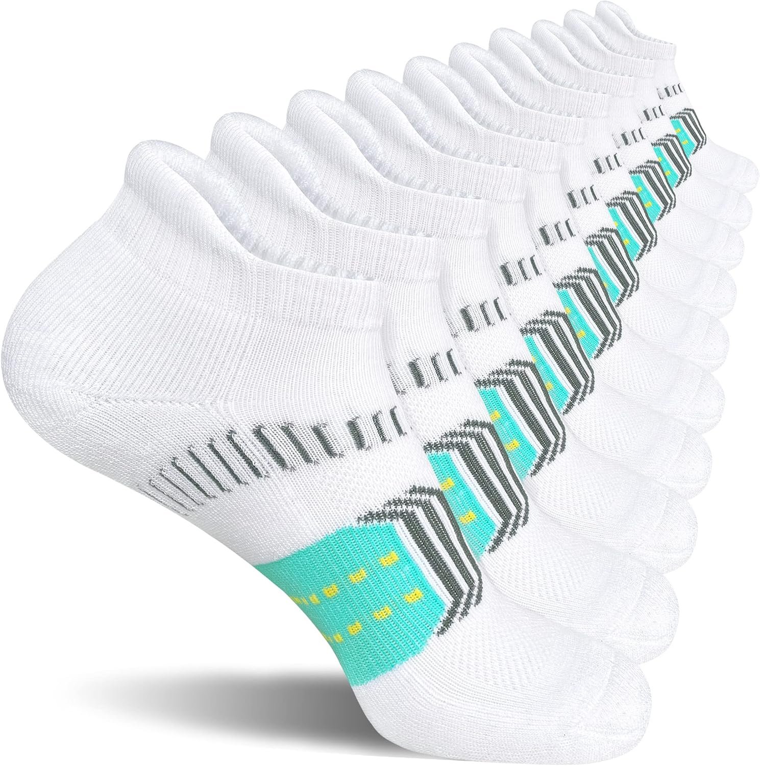 Womens Athletic Cushioned Anti-Blister Comfort Running Ankle Socks 5 Pairs