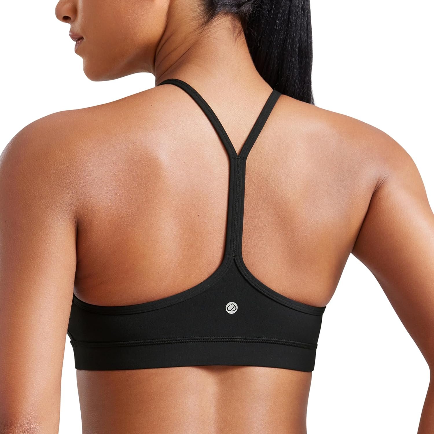 CRZ YOGA Womens Butterluxe Y Back Sports Bra – Padded Racerback Low Impact Spaghetti Thin Strap Workout Yoga Top
