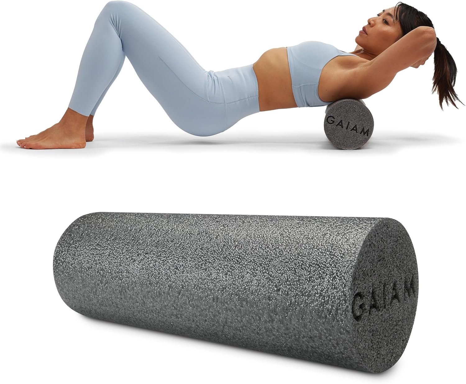 Gaiam Restore Foam Roller for Muscle Massage – Deep Tissue Muscle Massager for Sore Muscles & Stimulation – Total Body Pain Relief, Back, Neck, Foot, Calf, Leg, Arm (18 Inch and 36 Inch)