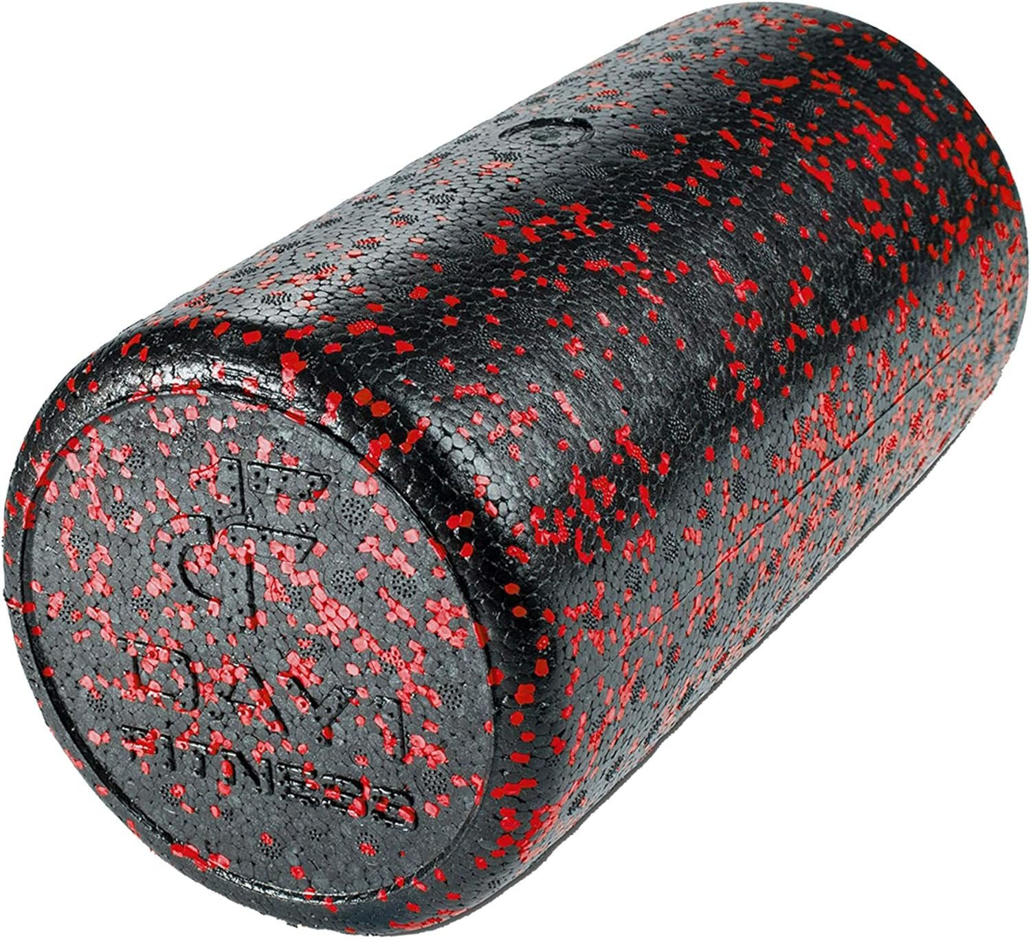 Day 1 Fitness High Density Muscle Foam Rollers – Sports Massage Rollers for Stretching, Physical Therapy, Deep Tissue, Myofascial Release – Ideal for Exercise and Pain Relief – Speckled Red, 12”