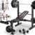 OPPSDECOR Weight Bench, 600LBS Adjustable Bench Press with Squat Rack & Leg Extension, 3 Sec Folding Workout Bench for Full Body Exercise, Incline Decline Flat Weight Benches for Home Gym Exercise
