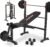 1500LBS 8 in 1 Olympic Weight Bench Set with Leg Extension/Curl and Preacher Curl, Bench Press Set and barbell Rack with Safety Bar Catches, Foldable Workout Benches for Home(US Stock)